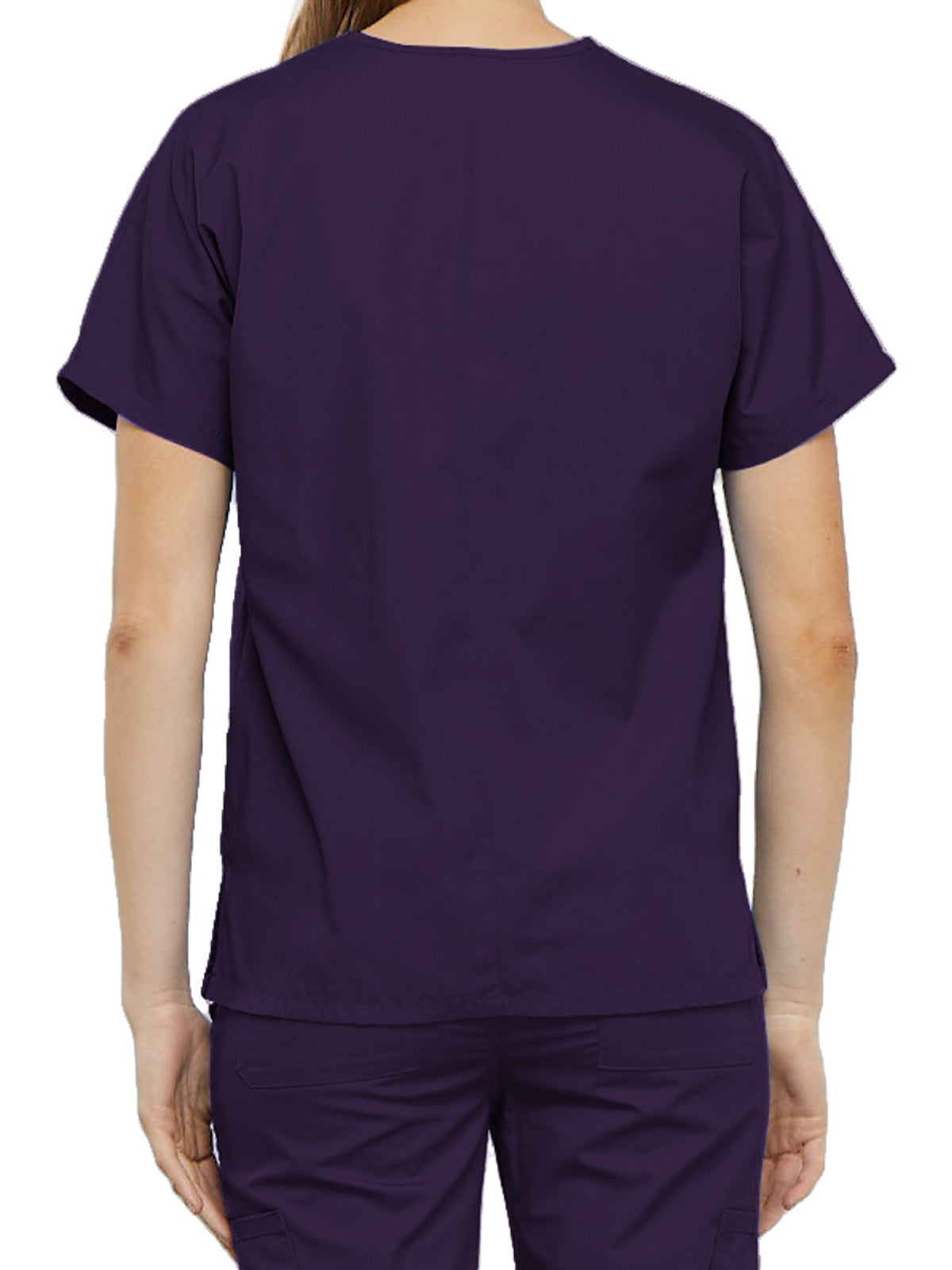 Women's 2-Pocket V-Neck Top - 4700 - Eggplant