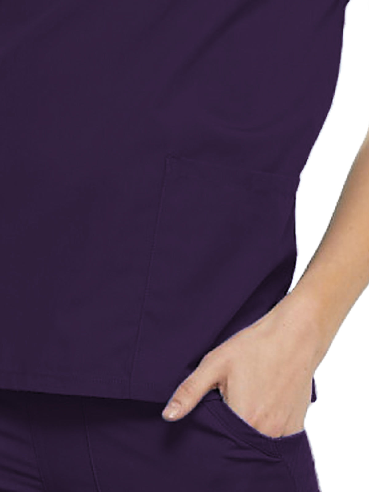 Women's 2-Pocket V-Neck Top - 4700 - Eggplant
