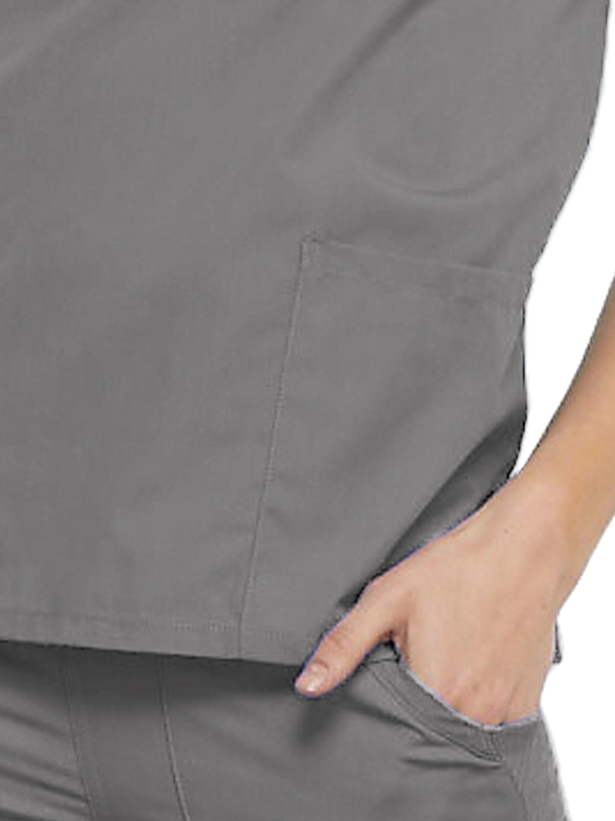 Women's 2-Pocket V-Neck Top - 4700 - Grey