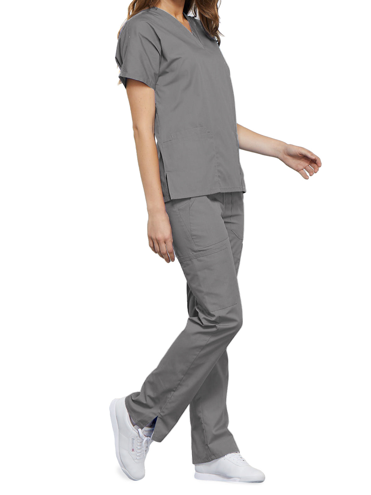 Women's 2-Pocket V-Neck Top - 4700 - Grey