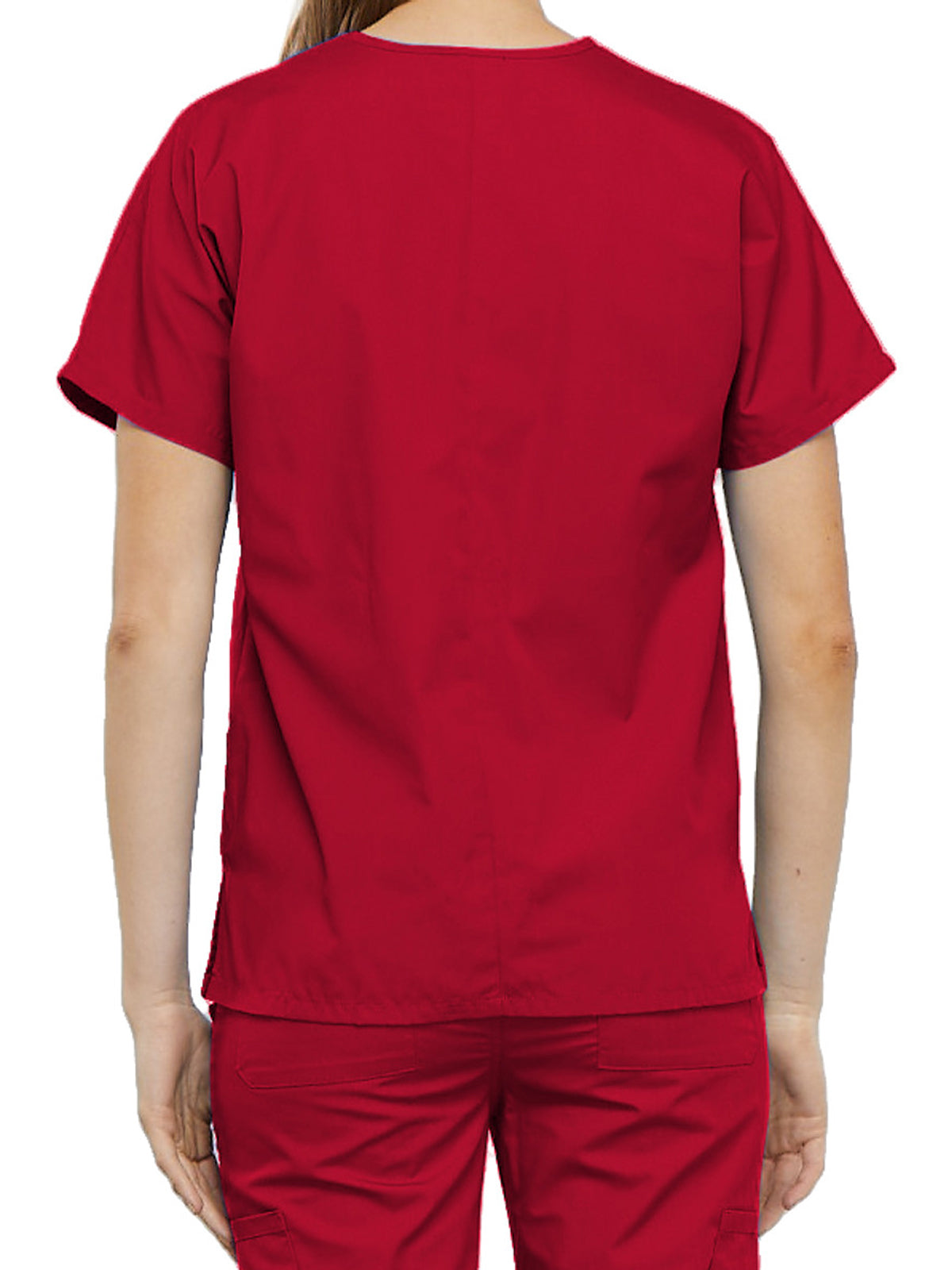 Women's 2-Pocket V-Neck Top - 4700 - Red