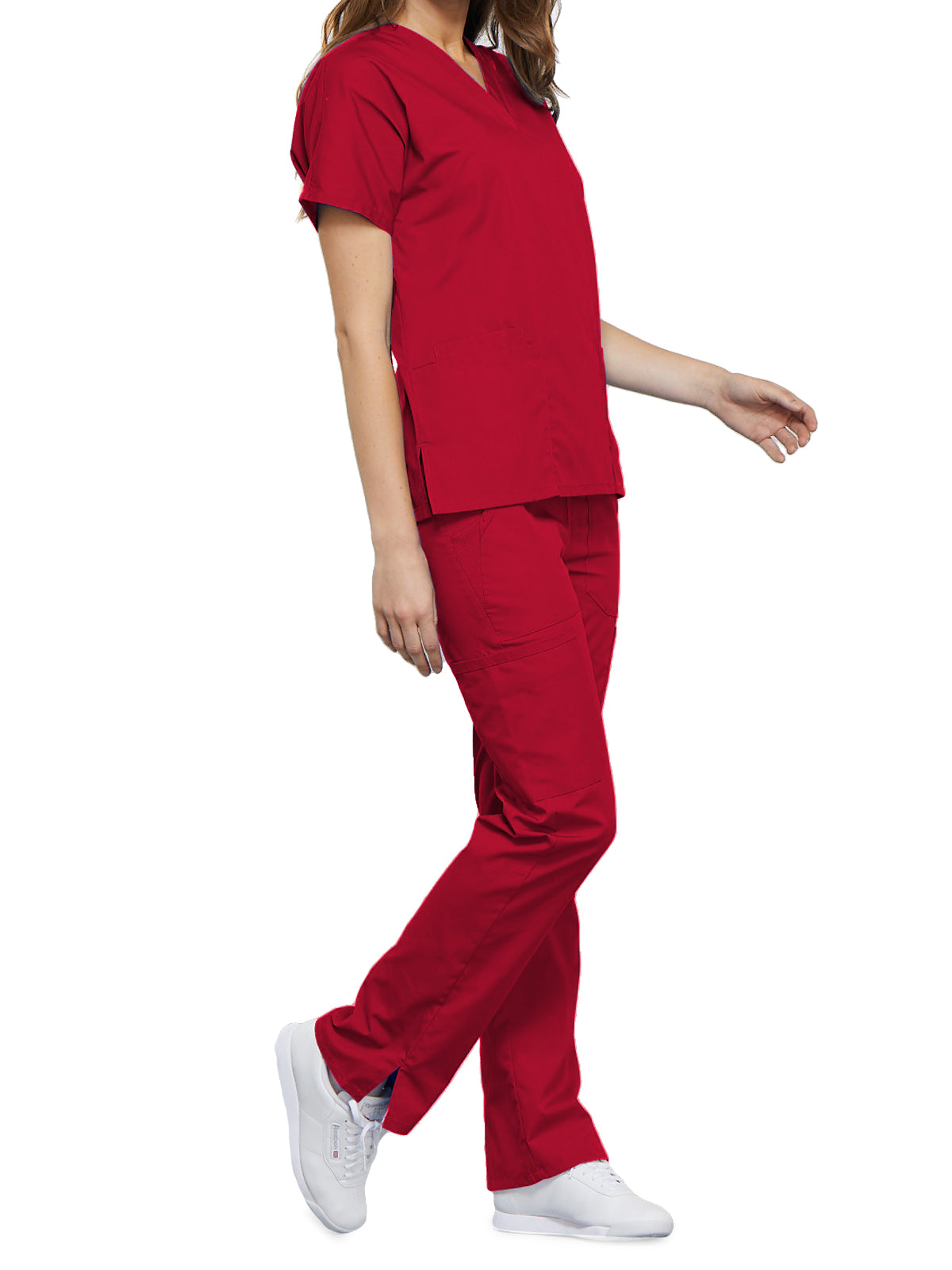 Women's 2-Pocket V-Neck Top - 4700 - Red