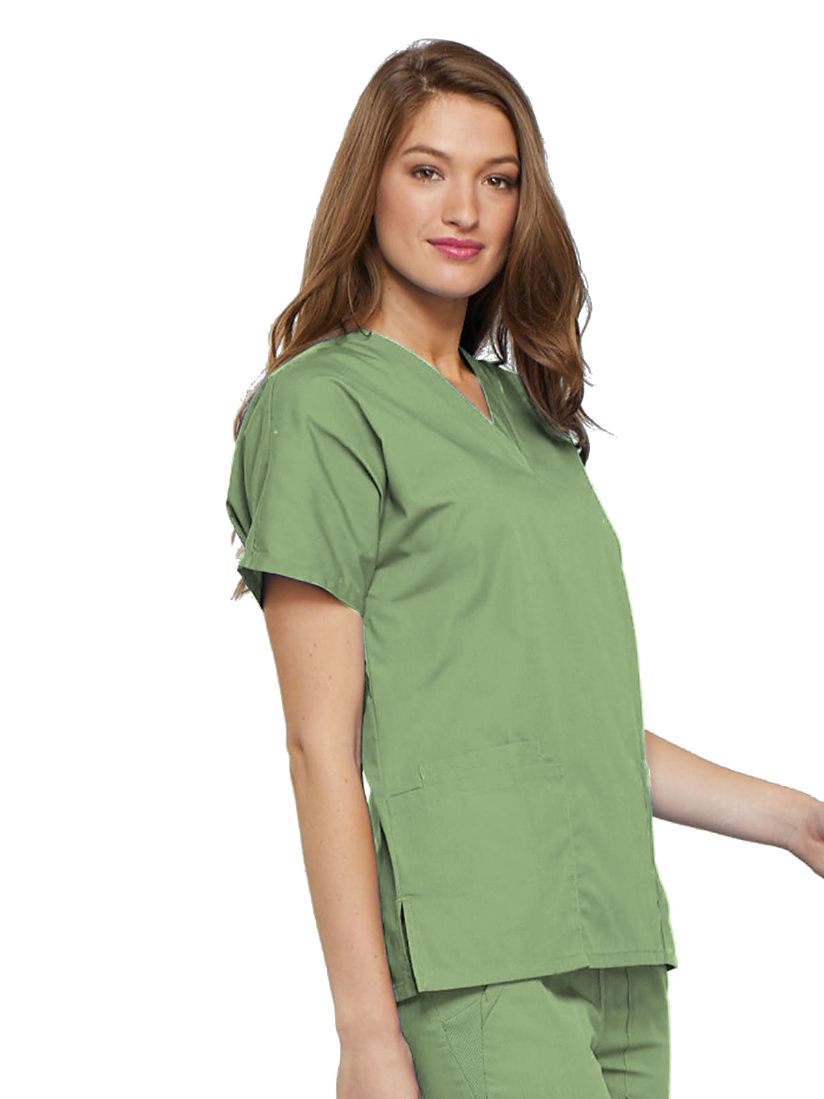Women's 2-Pocket V-Neck Top - 4700 - Sage Green