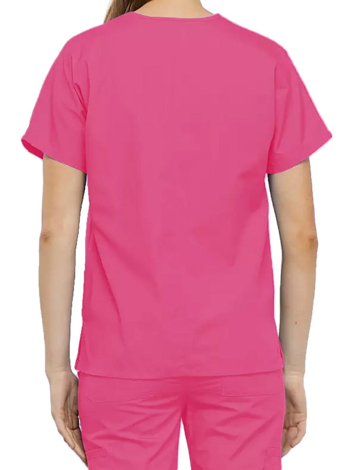 Women's 2-Pocket V-Neck Top - 4700 - Shocking Pink