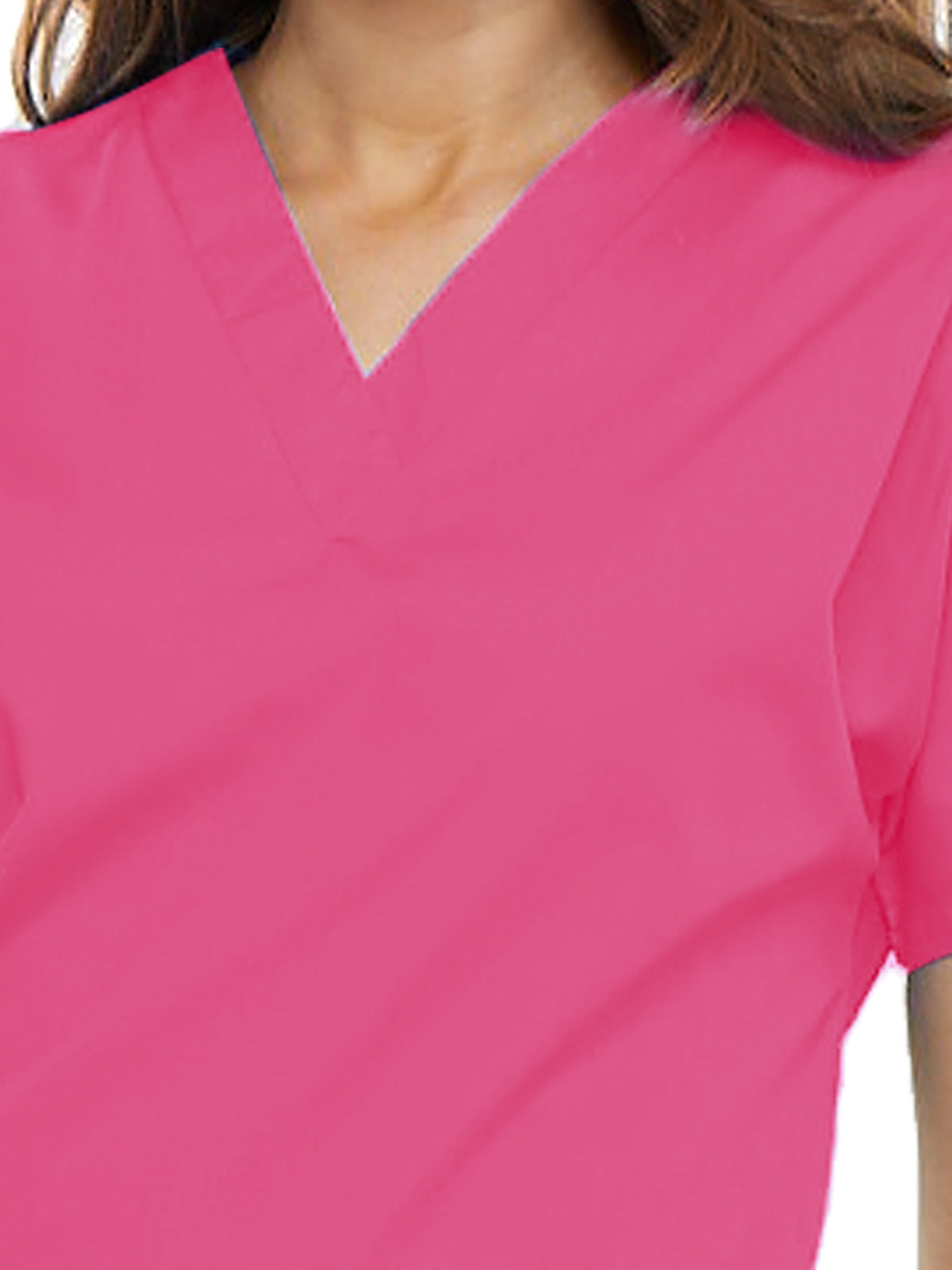 Women's 2-Pocket V-Neck Top - 4700 - Shocking Pink