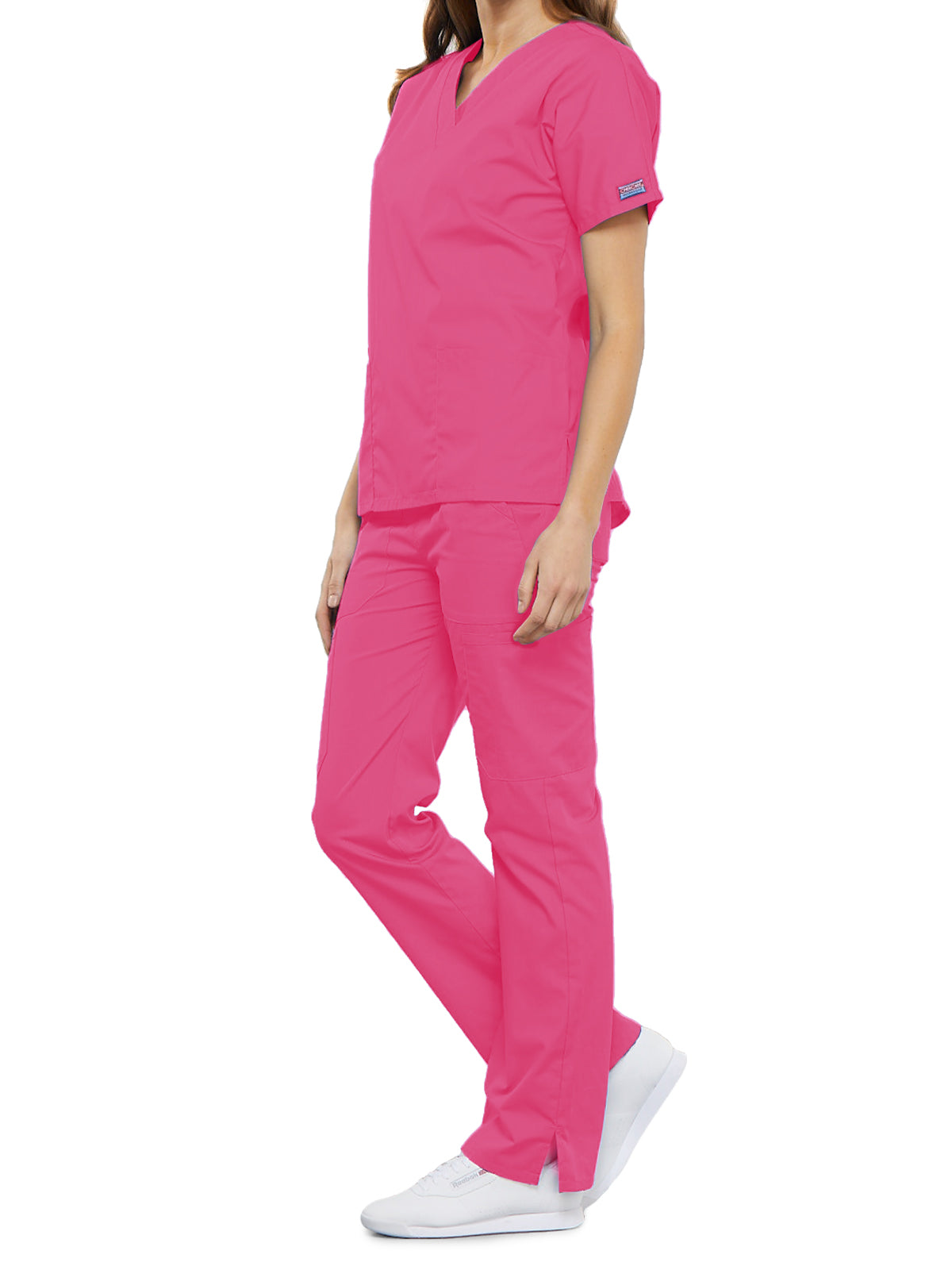 Women's 2-Pocket V-Neck Top - 4700 - Shocking Pink