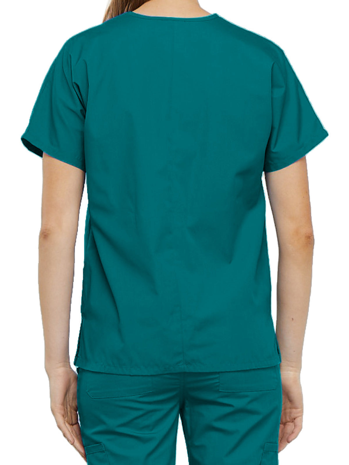 Women's 2-Pocket V-Neck Top - 4700 - Teal Blue
