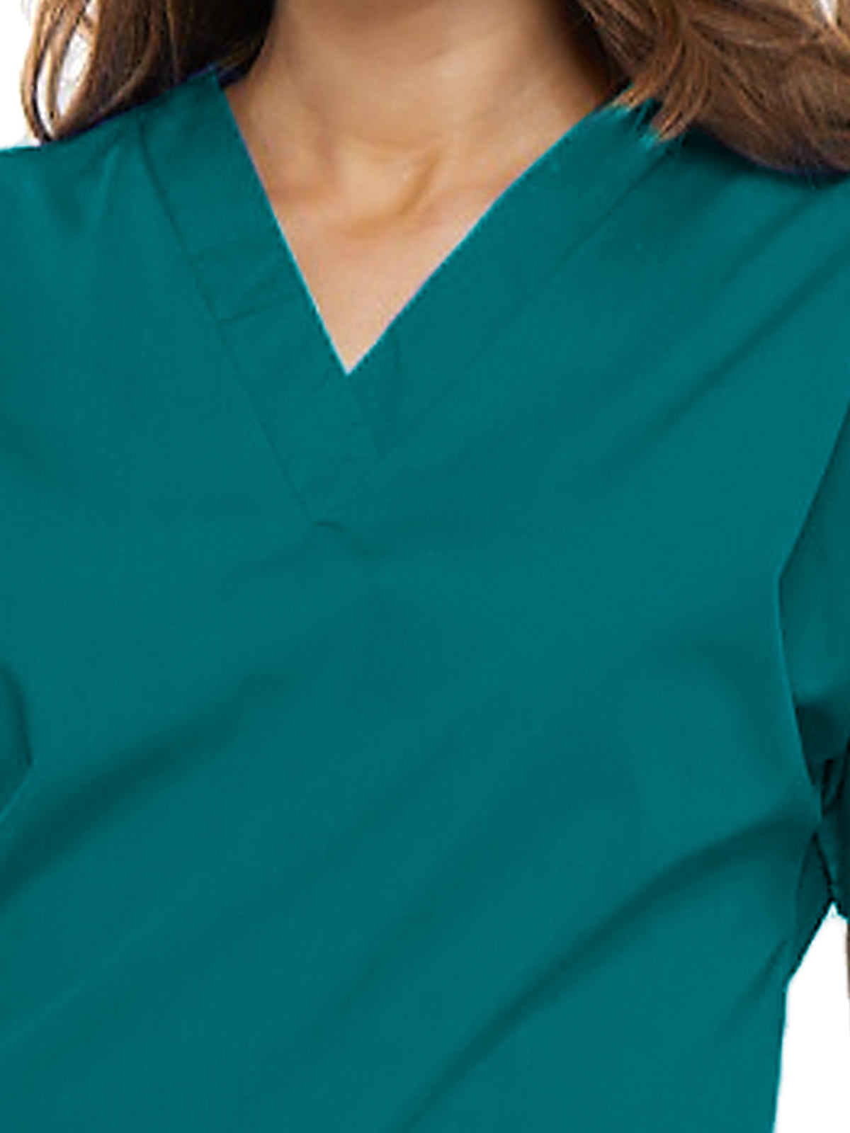 Women's 2-Pocket V-Neck Top - 4700 - Teal Blue