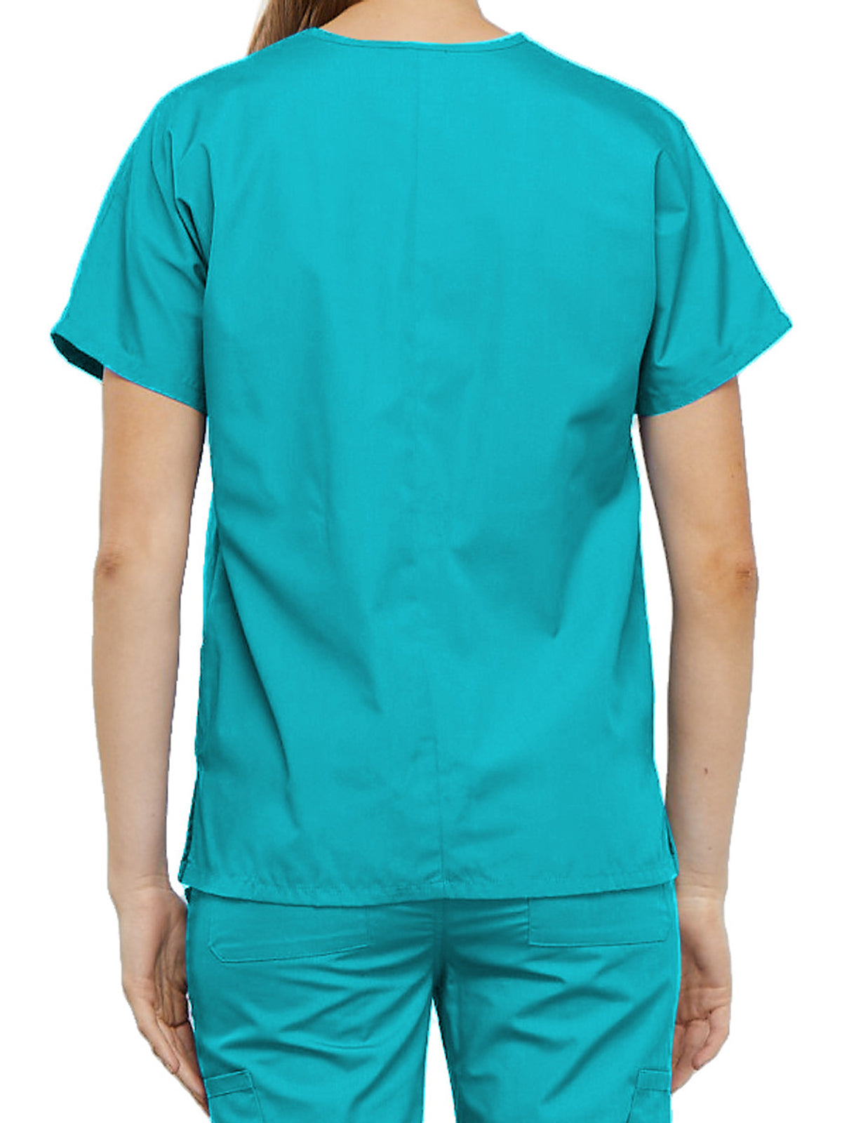 Women's 2-Pocket V-Neck Top - 4700 - Turquoise
