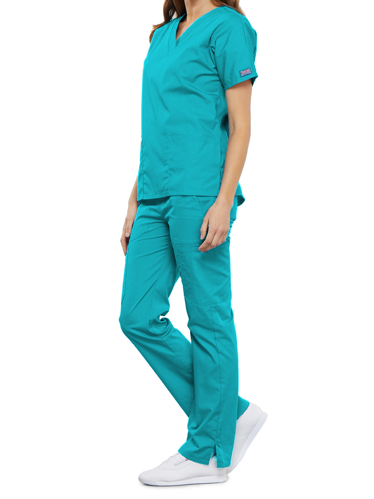 Women's 2-Pocket V-Neck Top - 4700 - Turquoise