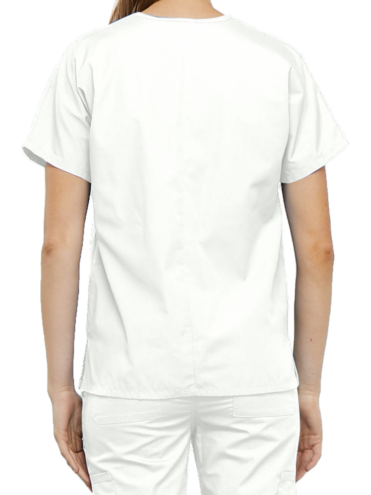 Women's 2-Pocket V-Neck Top - 4700 - White