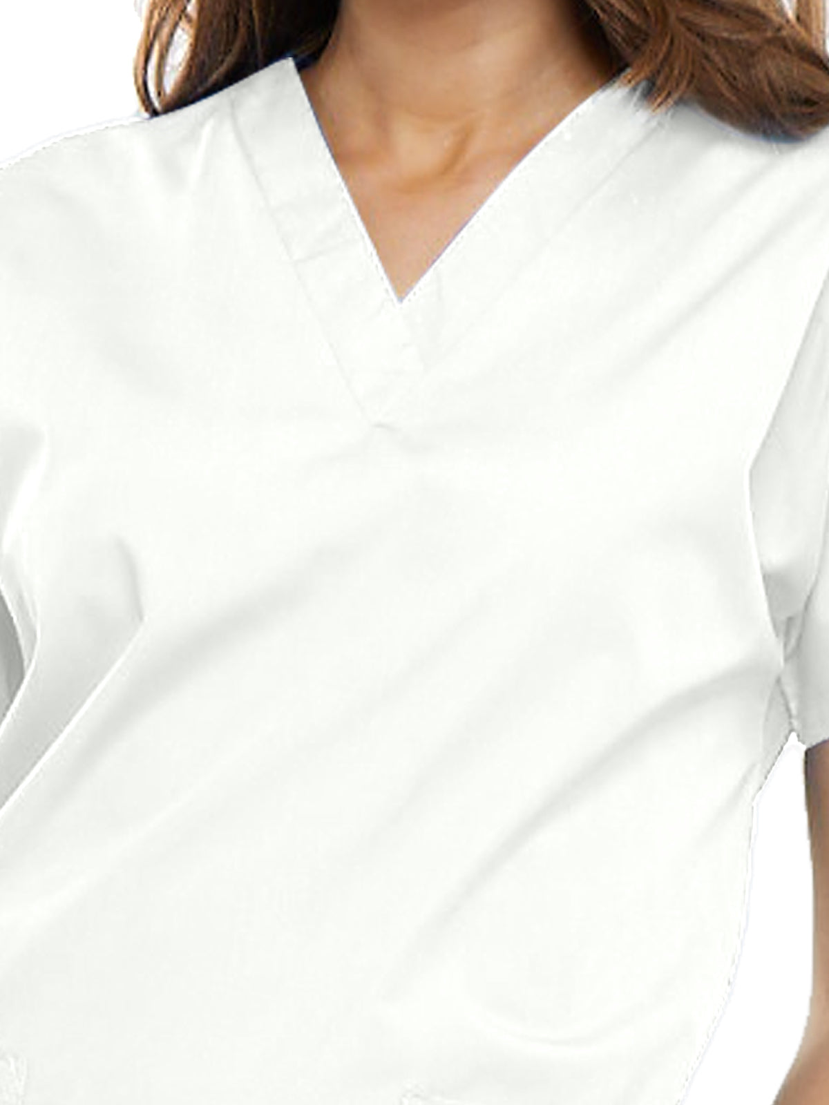 Women's 2-Pocket V-Neck Top - 4700 - White