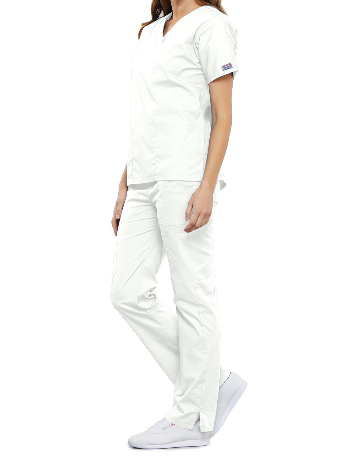 Women's 2-Pocket V-Neck Top - 4700 - White