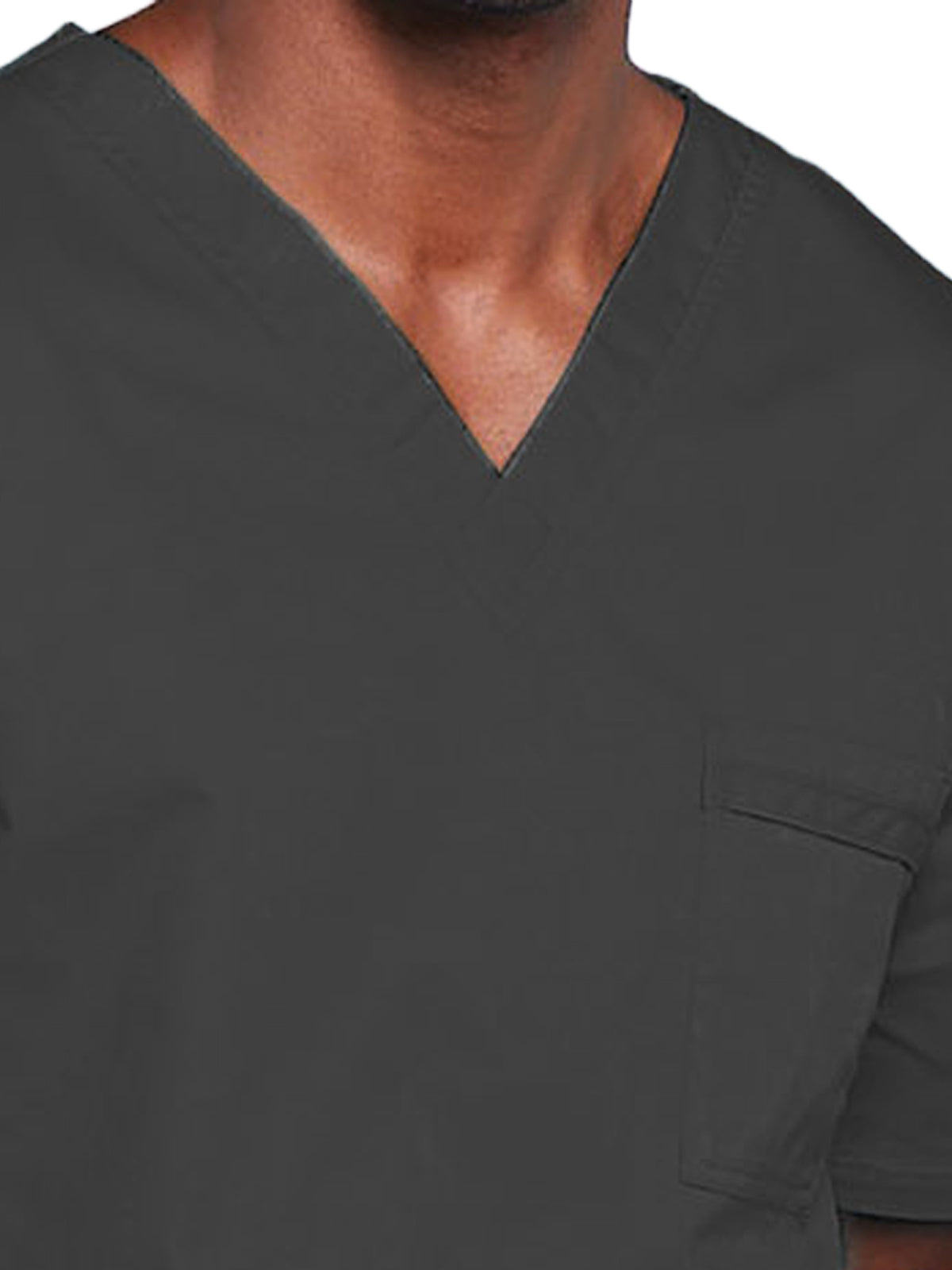 Unisex 2-Pocket V-Neck Top - 4725 - Pewter