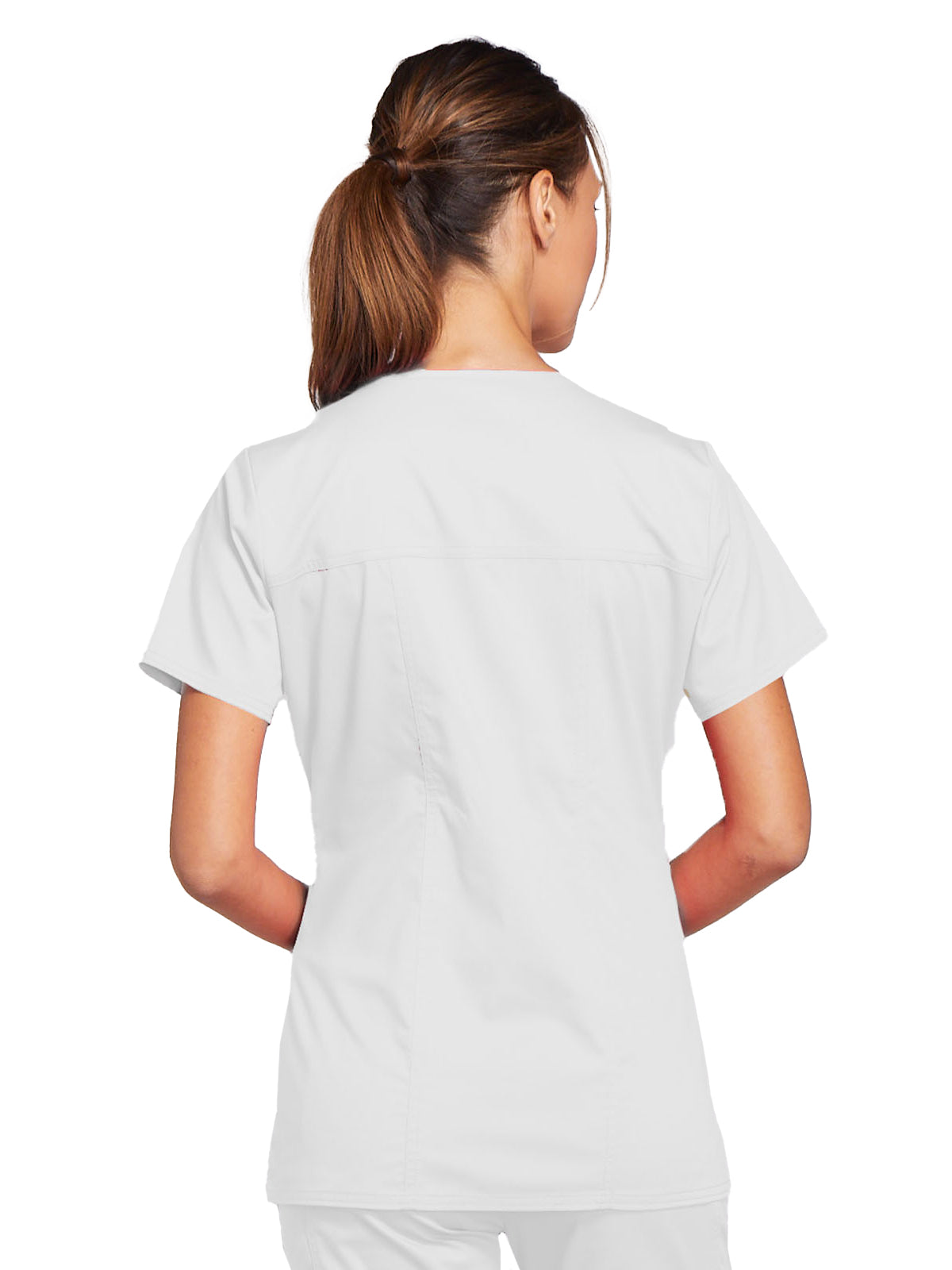 Women's 3-Pocket V-Neck Top - 4727 - White