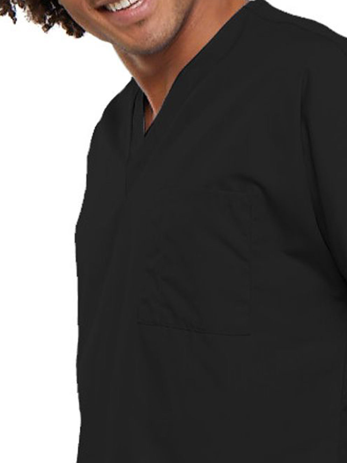 Unisex 1-Pocket V-Neck Top - 4777 - Black