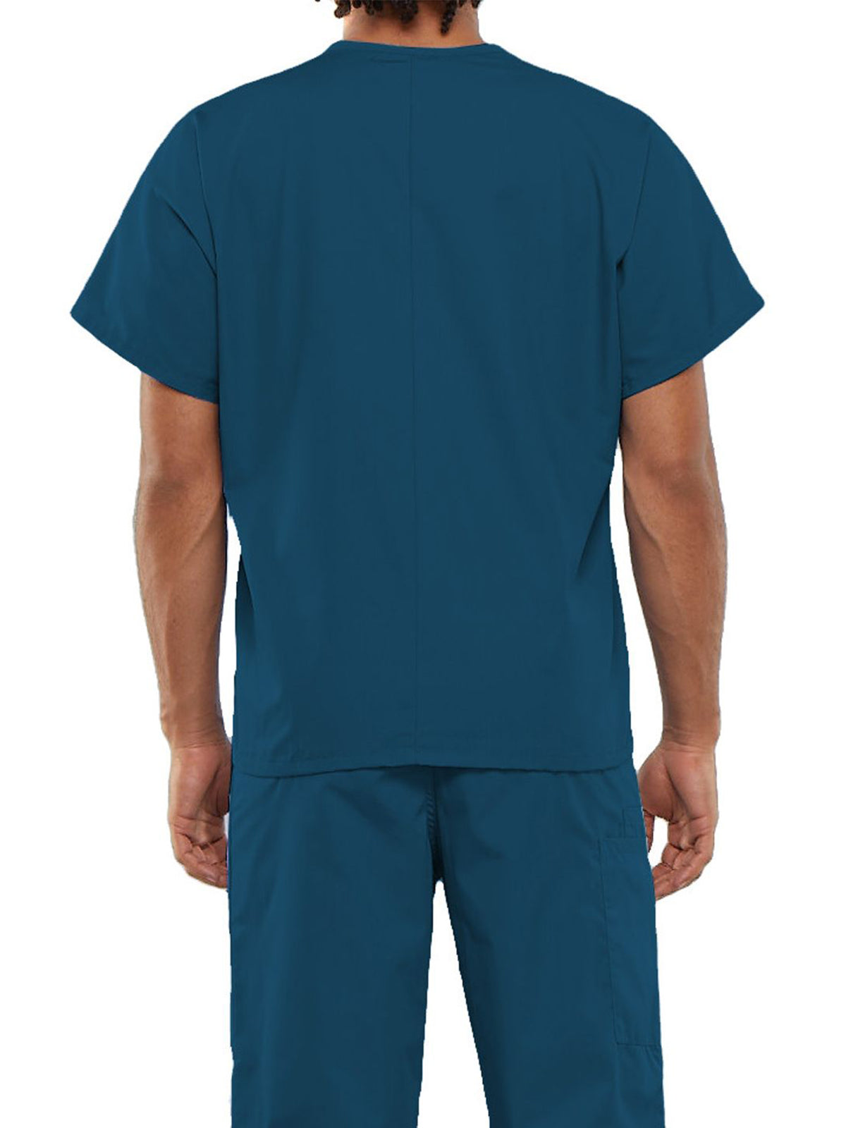 Unisex 1-Pocket V-Neck Top - 4777 - Caribbean Blue