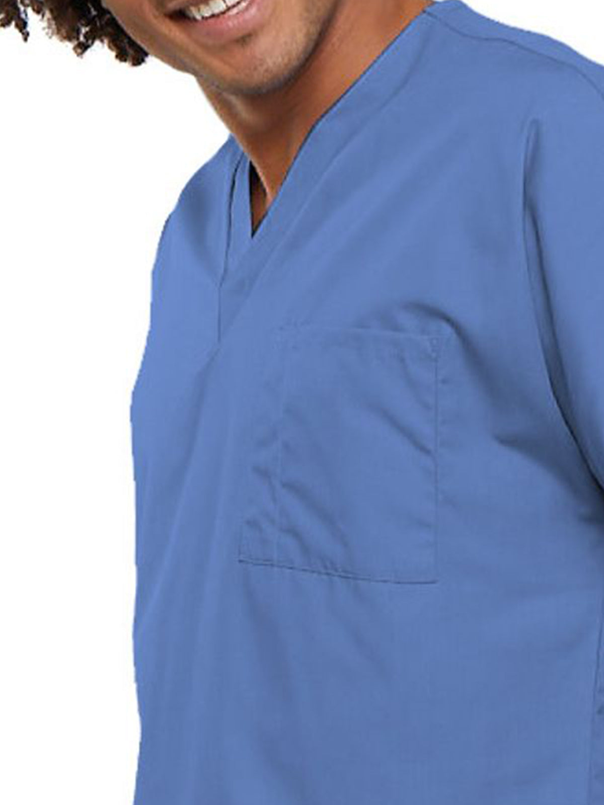 Unisex 1-Pocket V-Neck Top - 4777 - Ciel