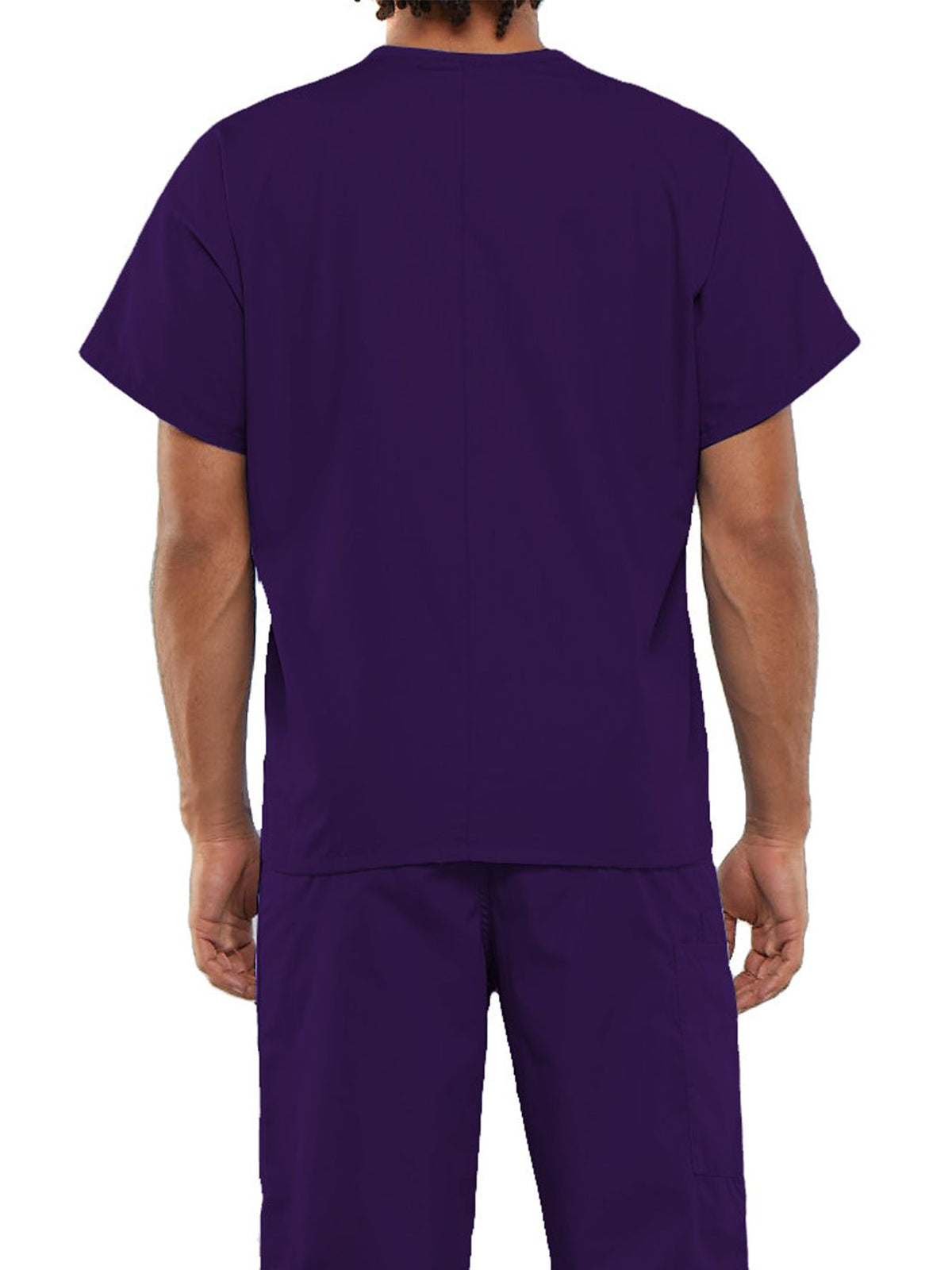 Unisex 1-Pocket V-Neck Top - 4777 - Eggplant