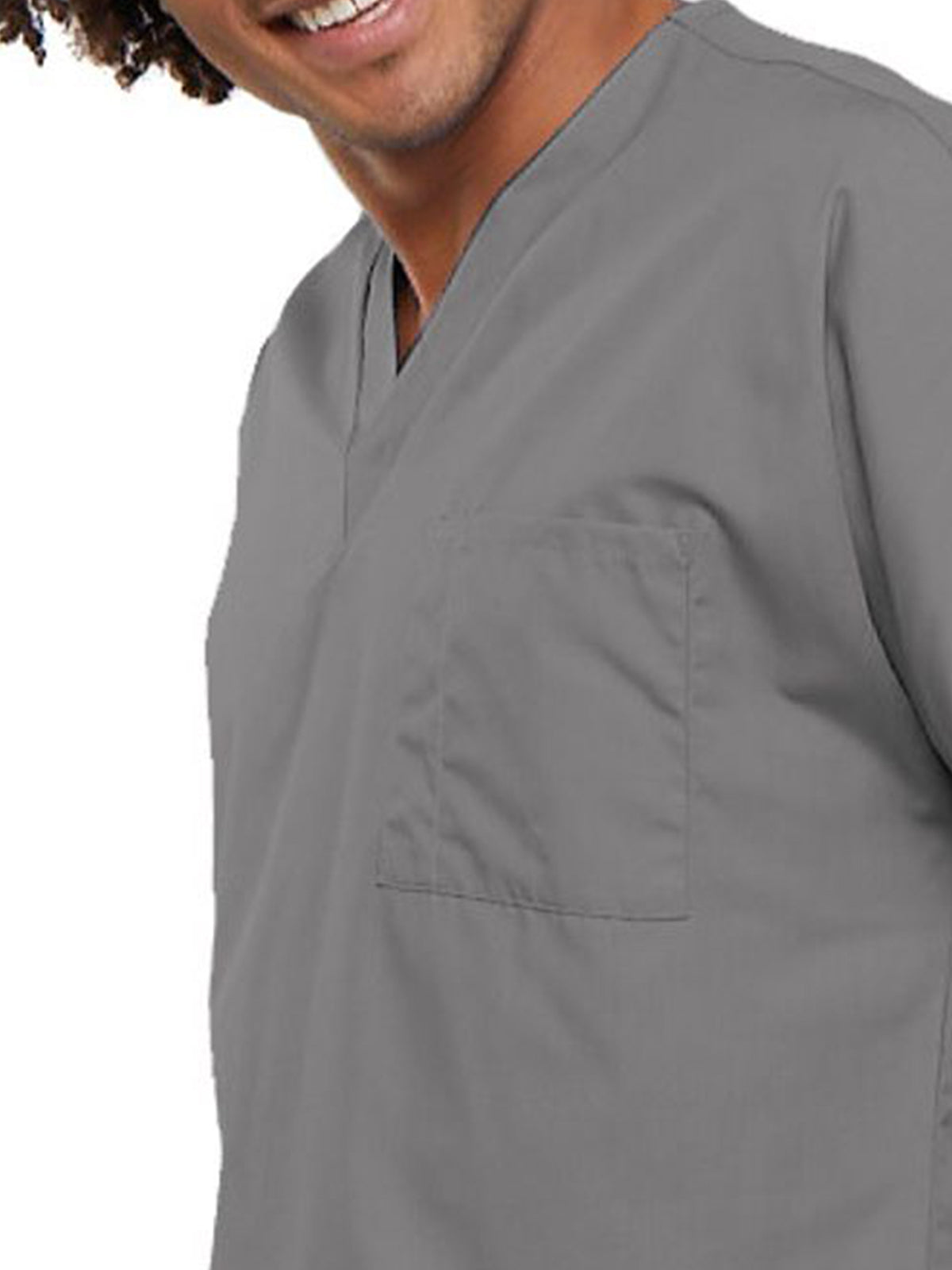 Unisex 1-Pocket V-Neck Top - 4777 - Grey