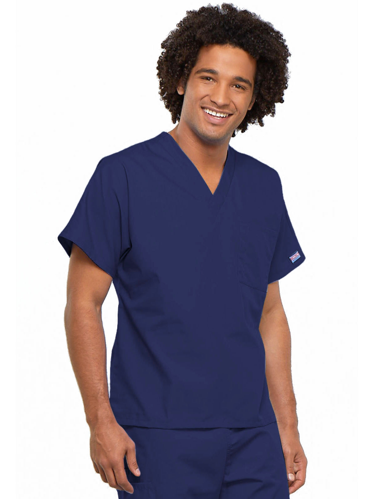 Unisex 1-Pocket V-Neck Top - 4777 - Navy