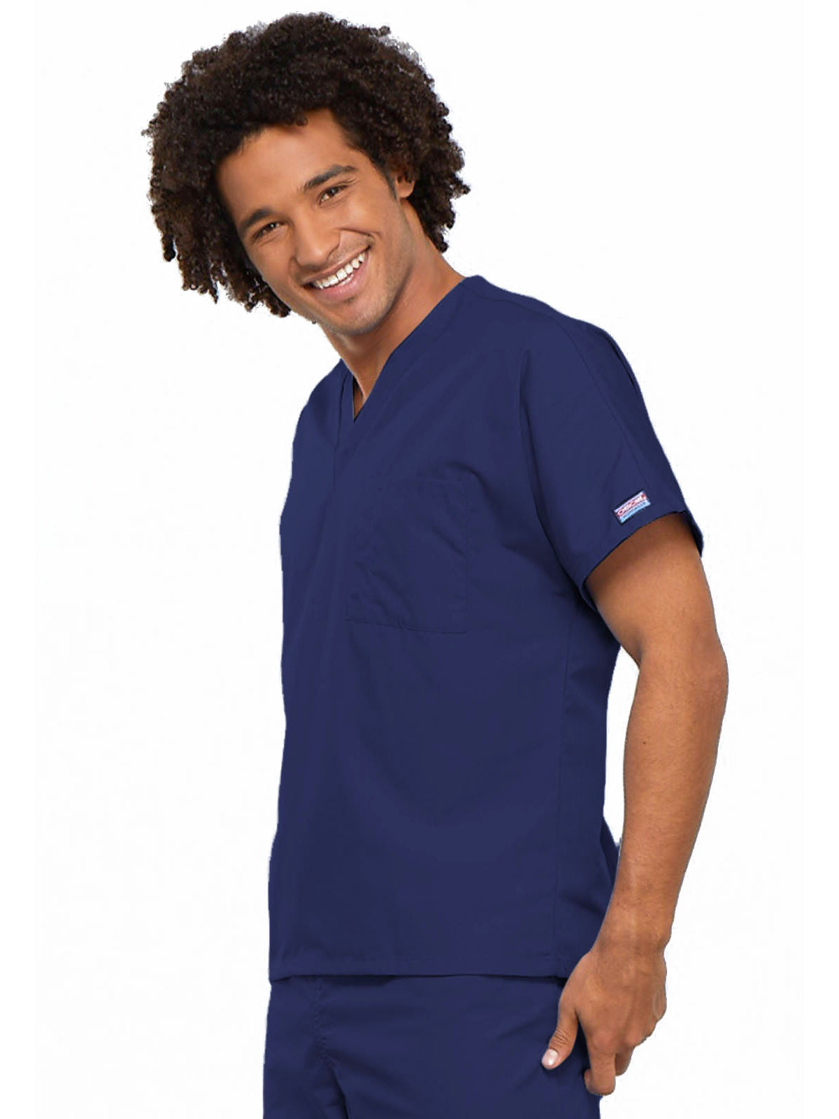 Unisex 1-Pocket V-Neck Top - 4777 - Navy