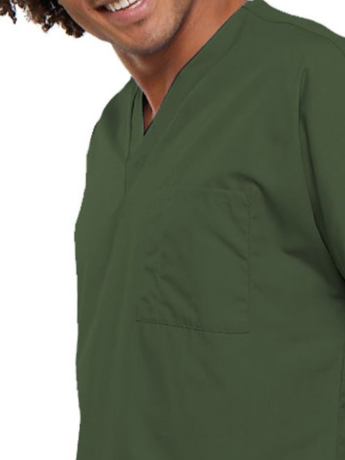 Unisex 1-Pocket V-Neck Top - 4777 - Olive