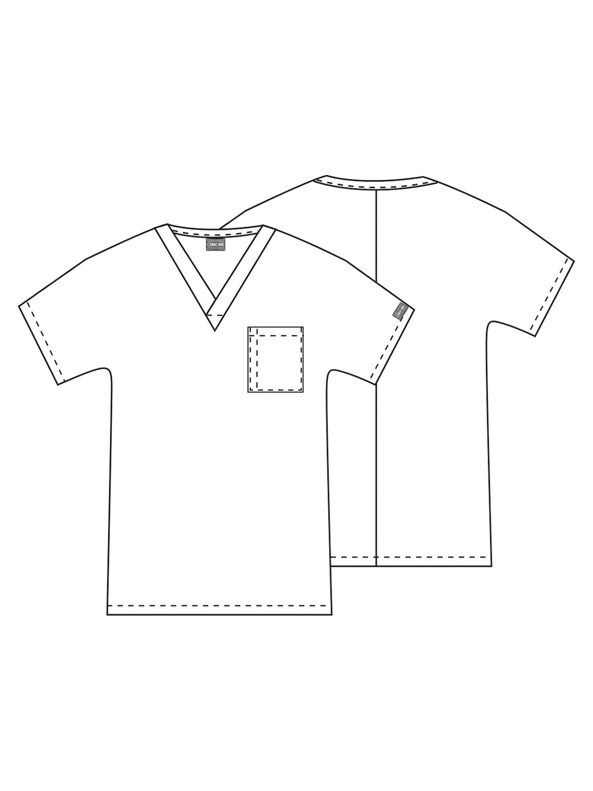 Unisex 1-Pocket V-Neck Top - 4777 - Navy