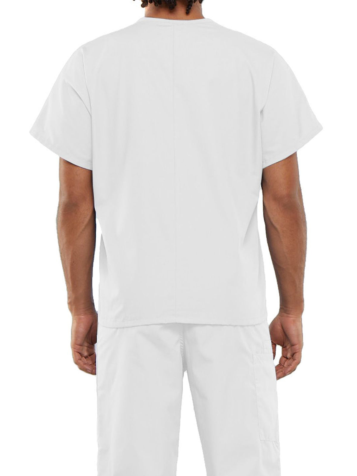 Unisex 1-Pocket V-Neck Top - 4777 - White
