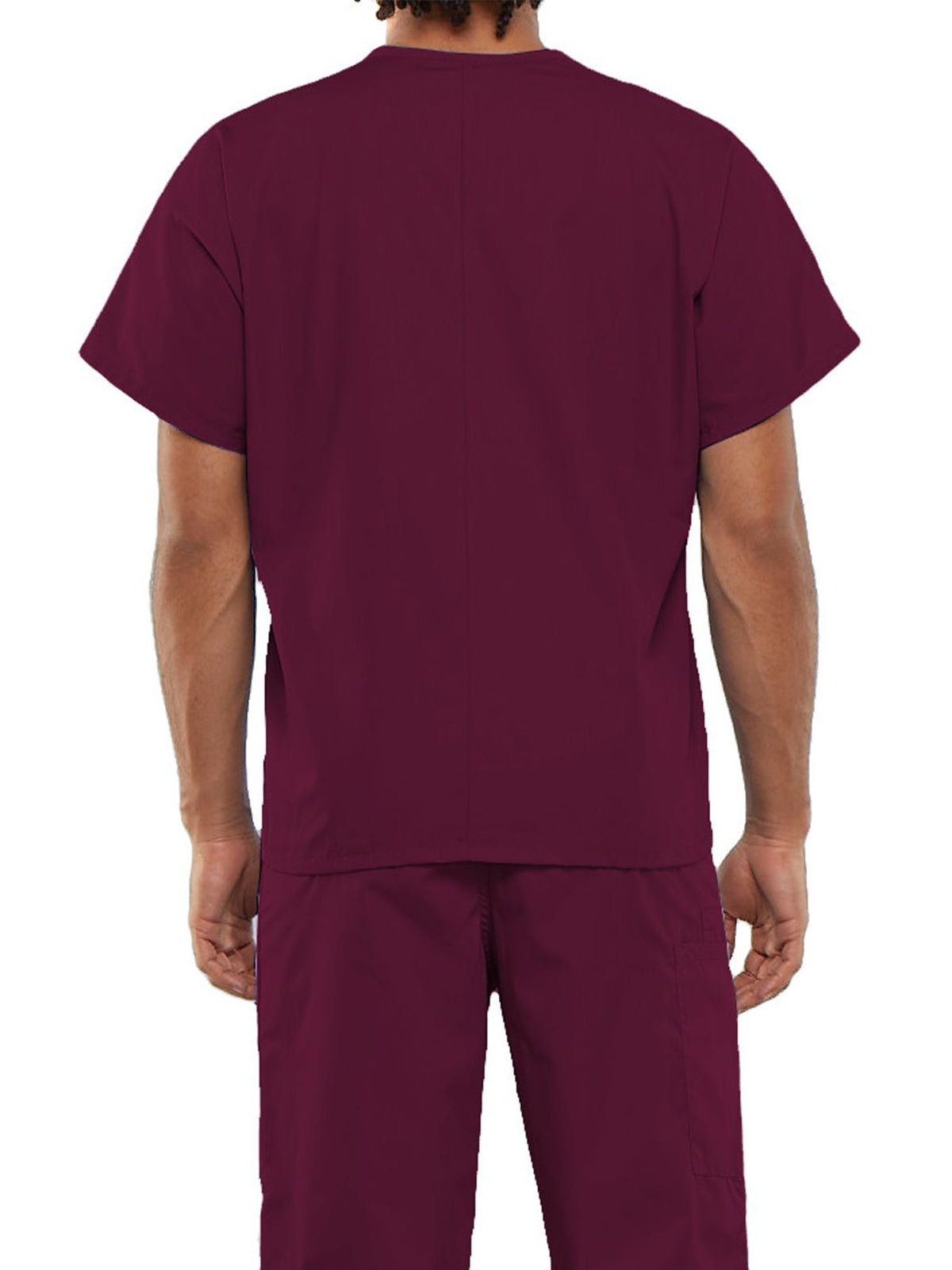 Unisex 1-Pocket V-Neck Top - 4777 - Wine