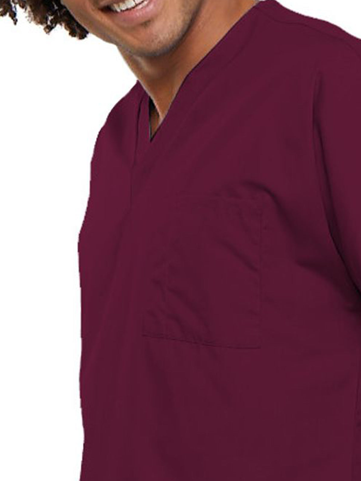 Unisex 1-Pocket V-Neck Top - 4777 - Wine