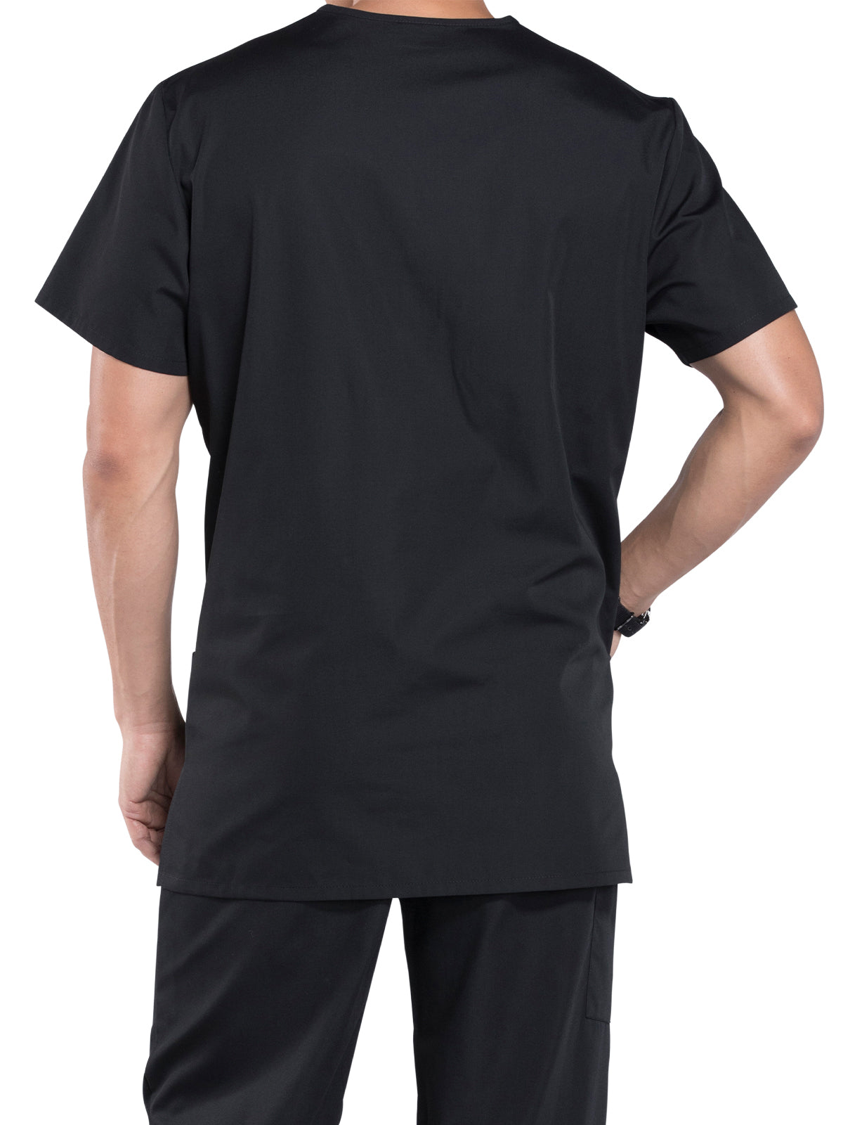 Unisex 3-Pocket V-Neck Top - 4876 - Black