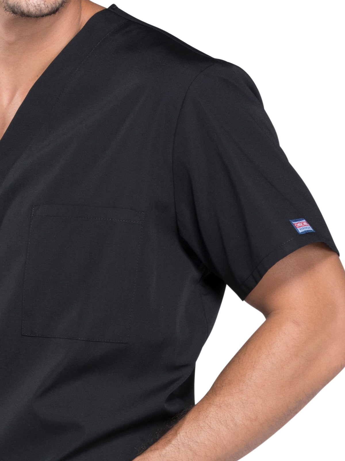 Unisex 3-Pocket V-Neck Top - 4876 - Black