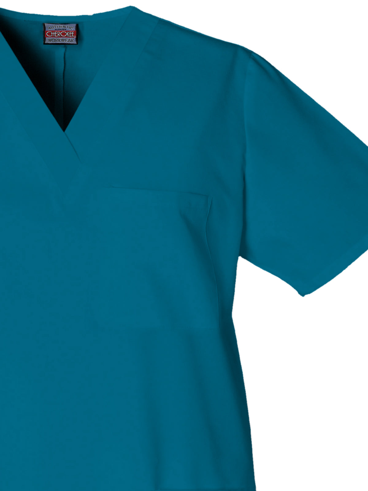 Unisex 3-Pocket V-Neck Top - 4876 - Caribbean Blue