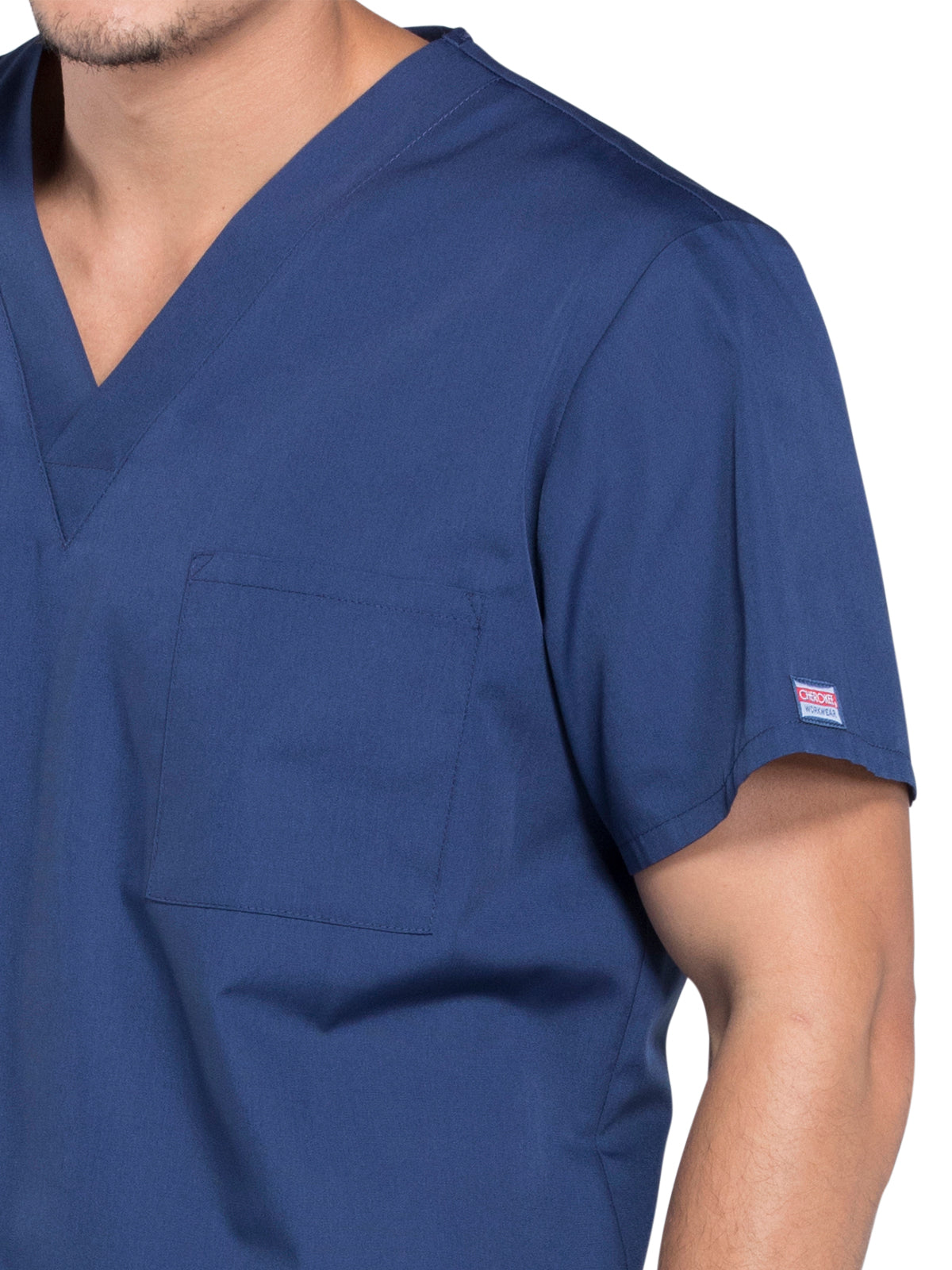 Unisex 3-Pocket V-Neck Top - 4876 - Navy