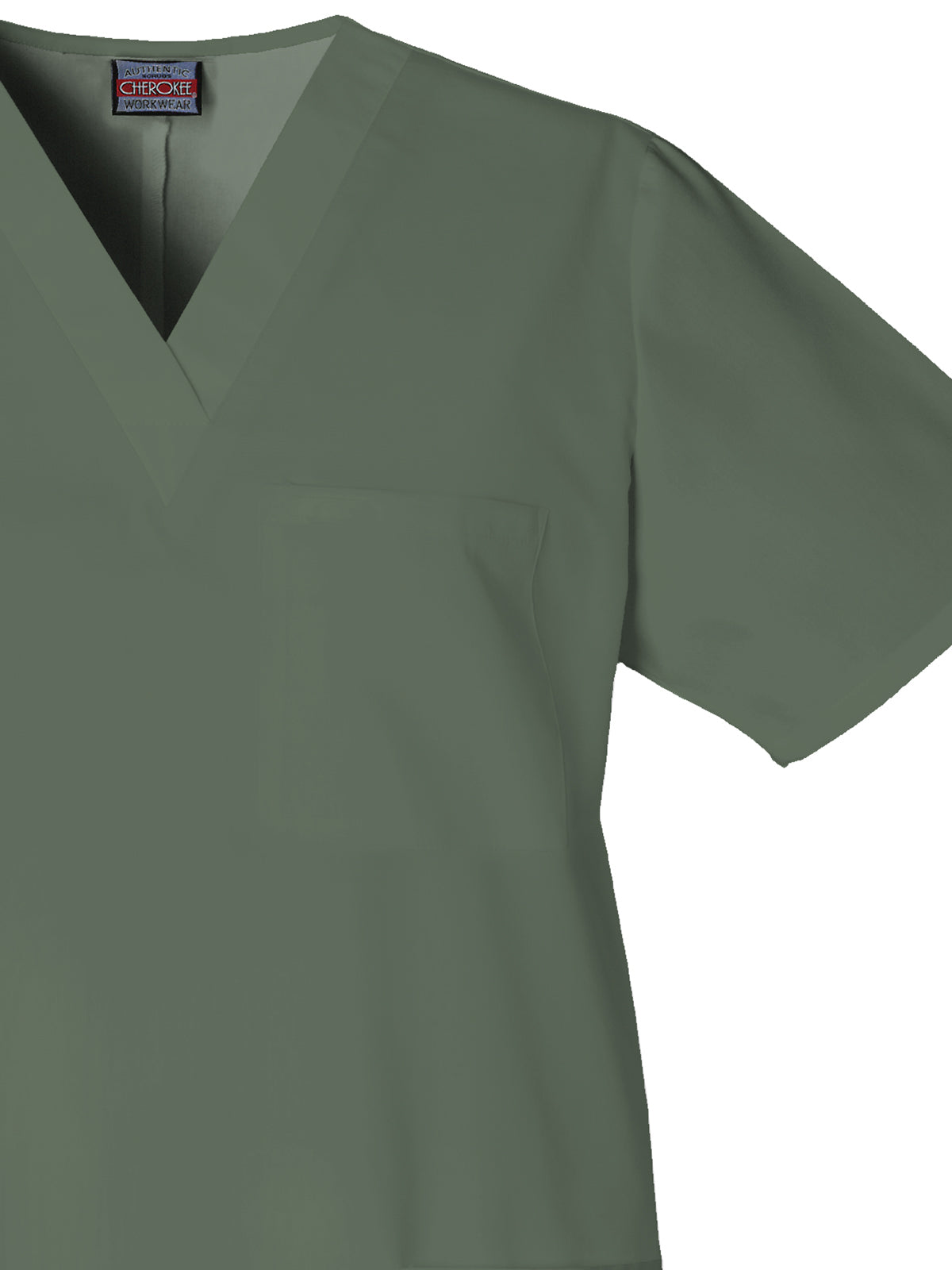 Unisex 3-Pocket V-Neck Top - 4876 - Olive