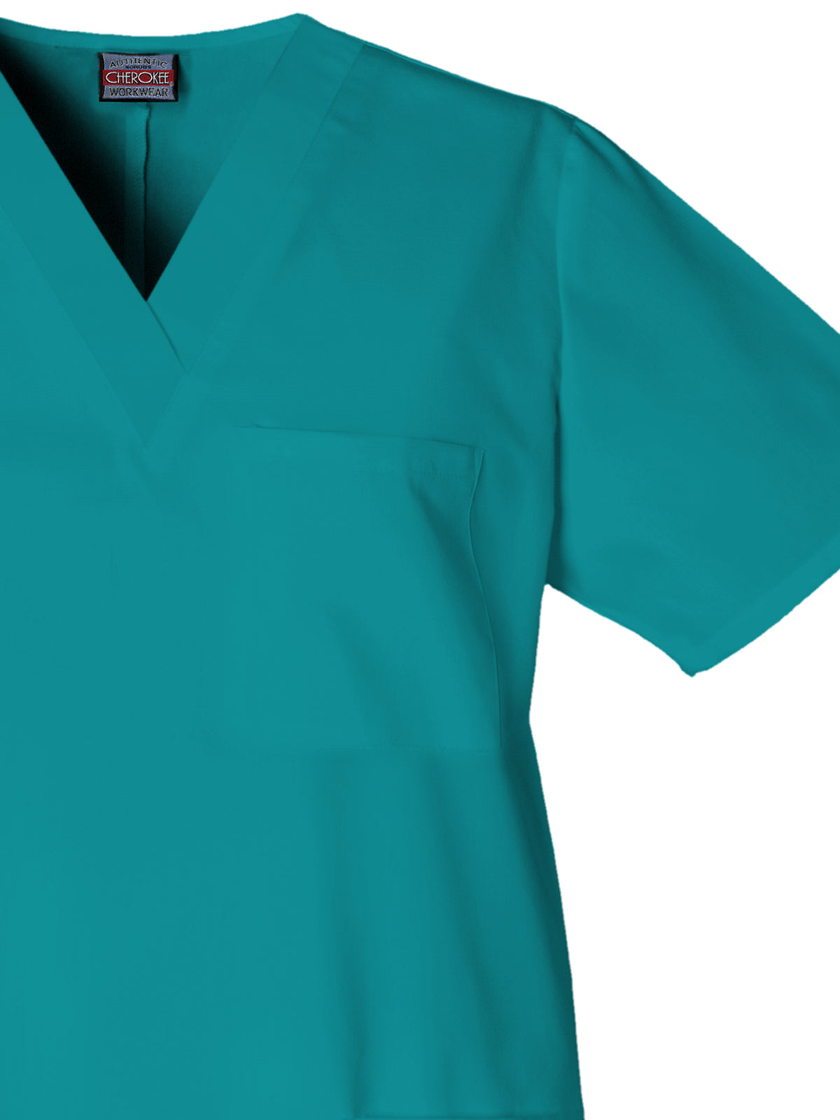 Unisex 3-Pocket V-Neck Top - 4876 - Teal Blue