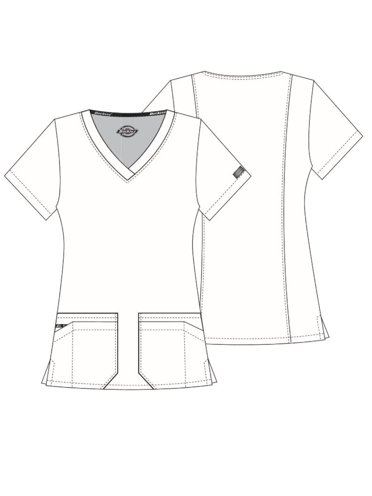 Women's 6-Pocket V-Neck Top - 85906 - White
