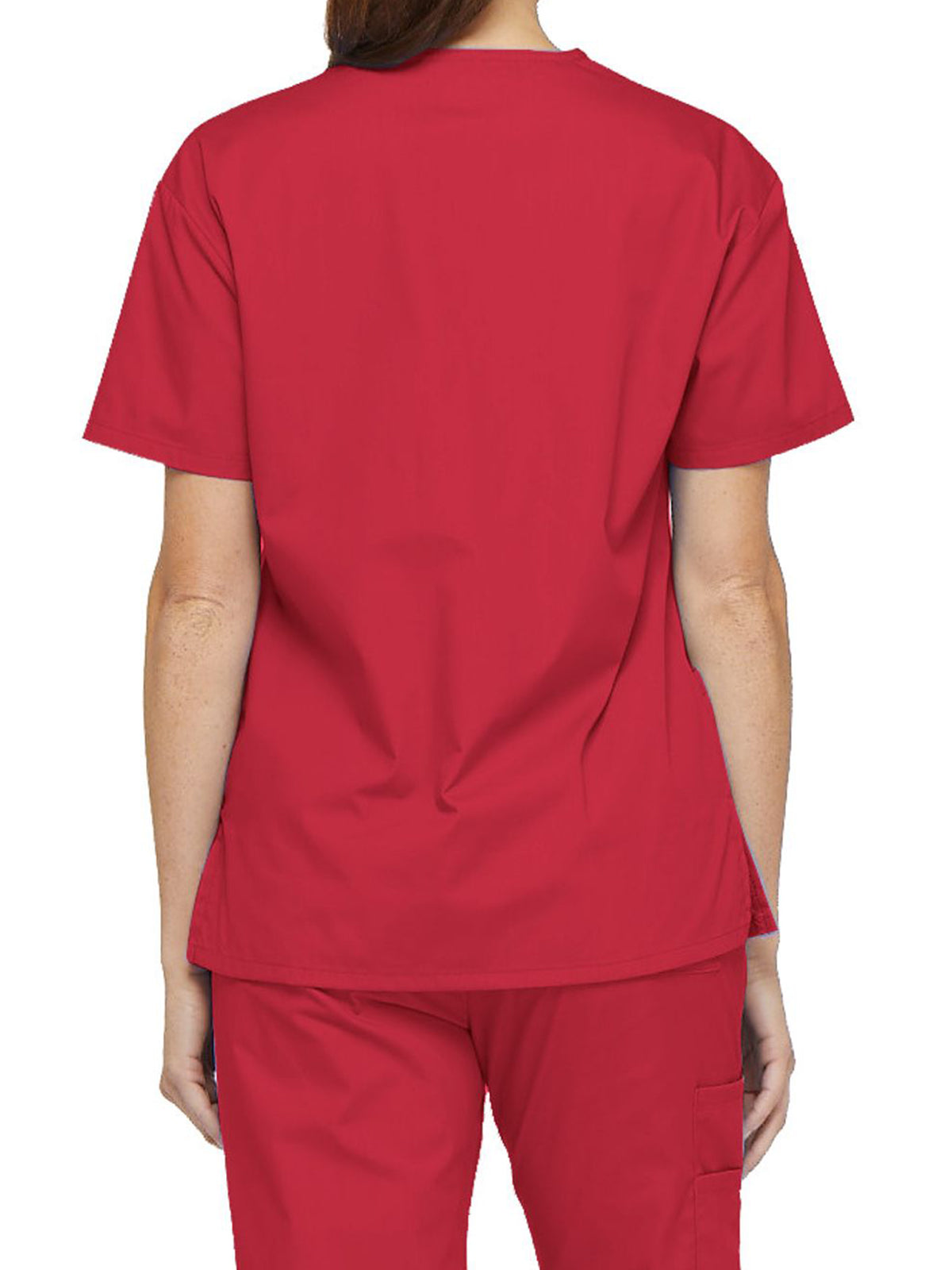 Women's 2-Pocket V-Neck Top - 86706 - Red