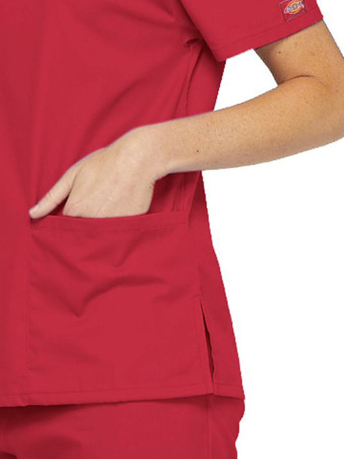 Women's 2-Pocket V-Neck Top - 86706 - Red