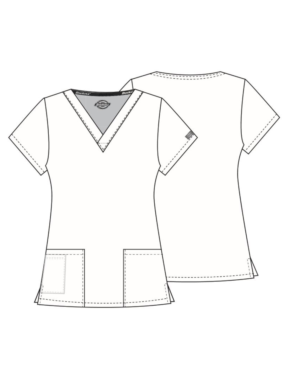 Women's 2-Pocket V-Neck Top - 86706 - Wine