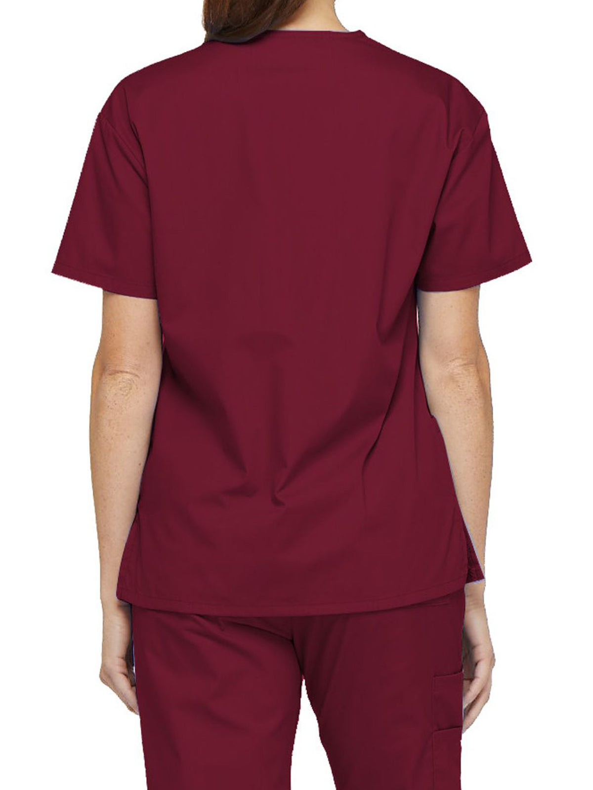 Women's 2-Pocket V-Neck Top - 86706 - Wine