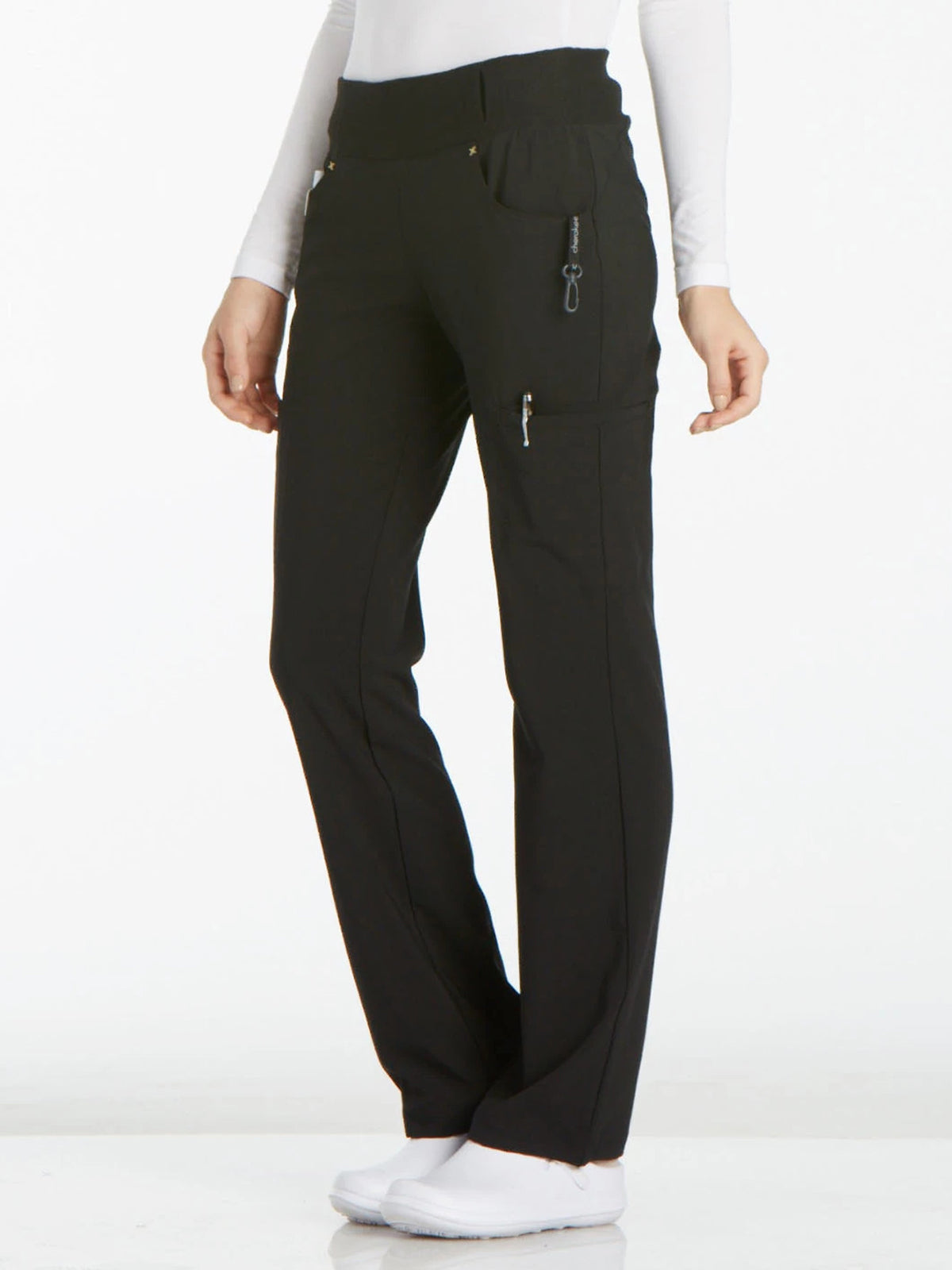 Women's 4-Pocket Mid Rise Pant - CK002 - Black