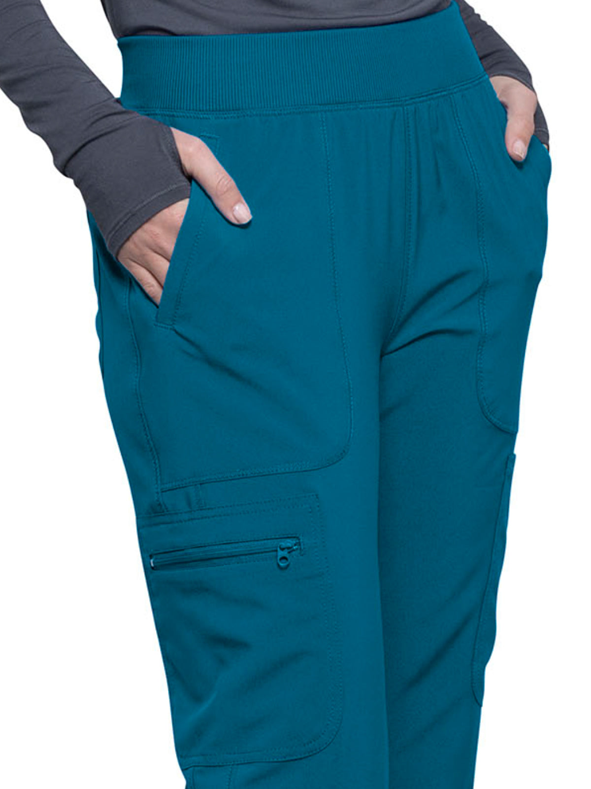 Women's Mid Rise Tapered Leg Pant - CK065A - Caribbean Blue