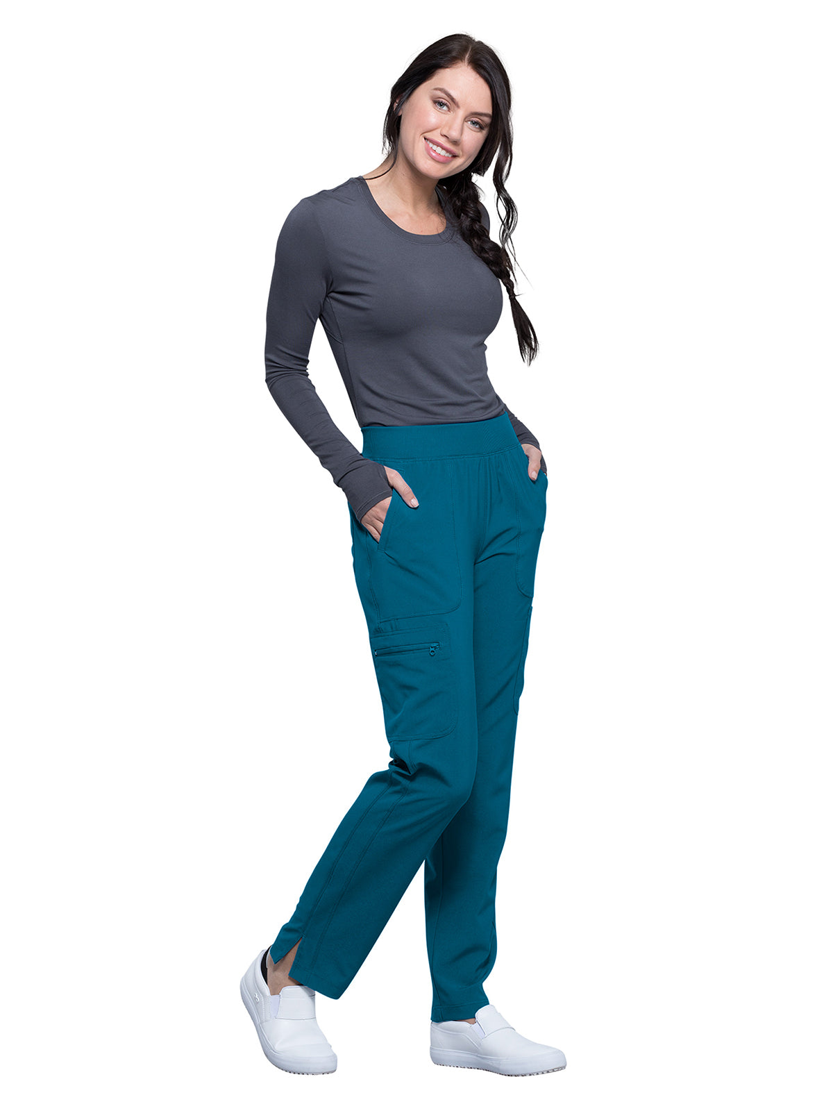 Women's Mid Rise Tapered Leg Pant - CK065A - Caribbean Blue