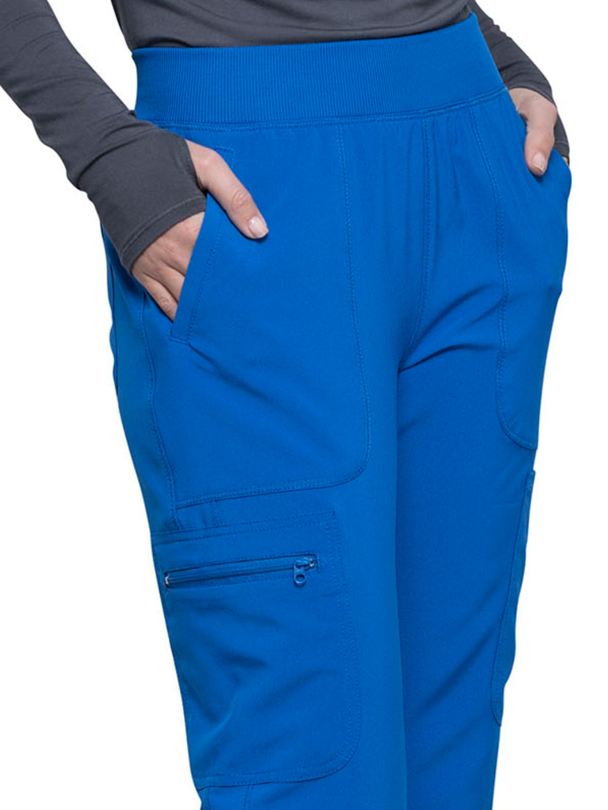Women's Mid Rise Tapered Leg Pant - CK065A - Royal