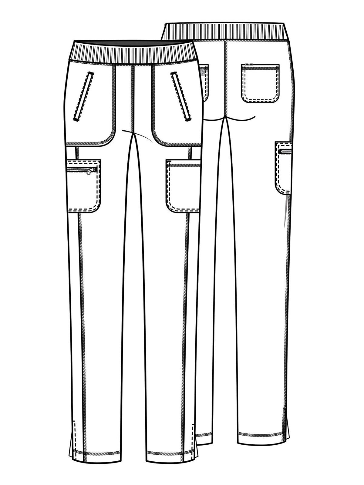 Women's Mid Rise Tapered Leg Pant - CK065A - Pewter