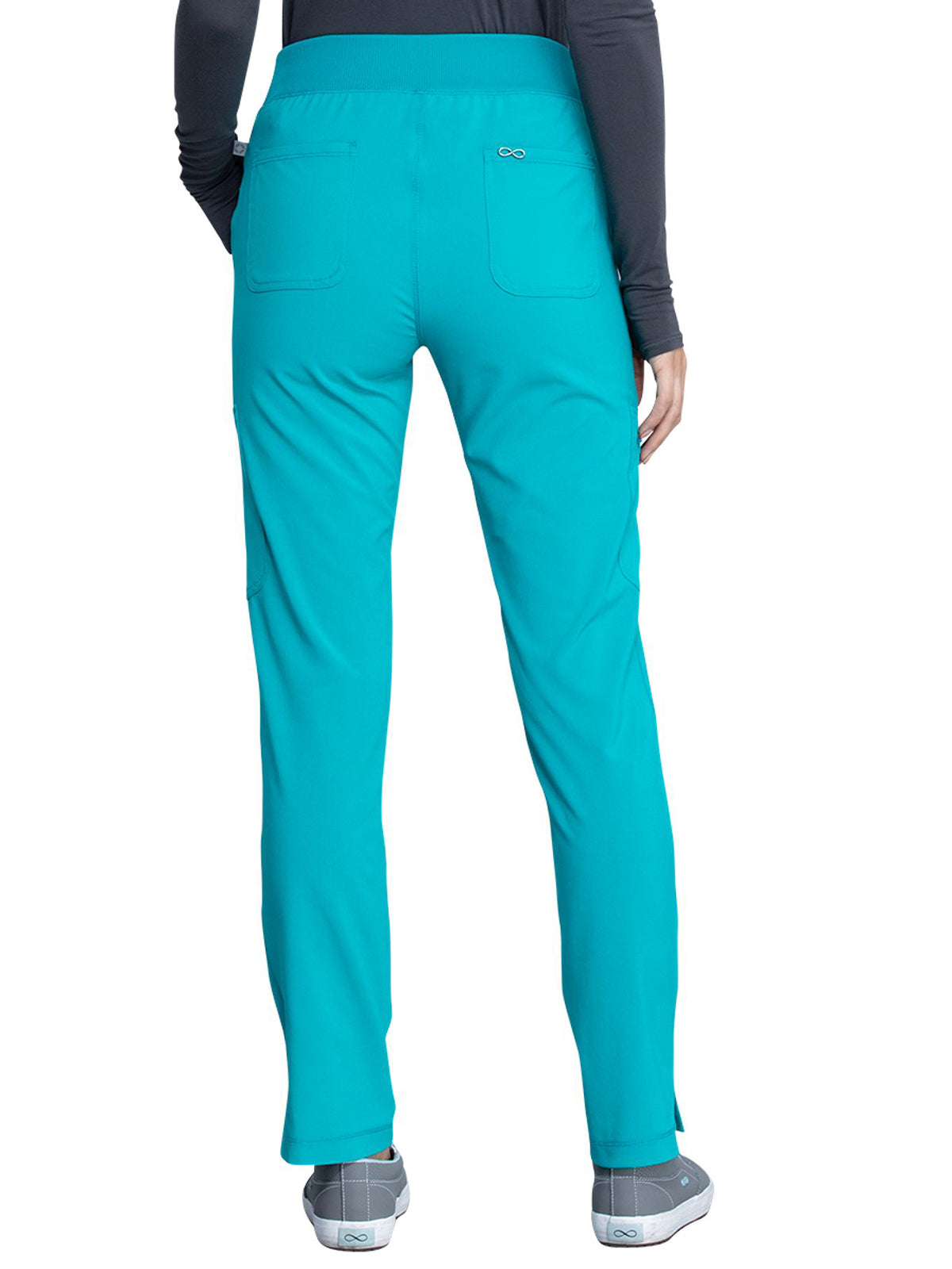 Women's Mid Rise Tapered Leg Pant - CK065A - Teal Blue