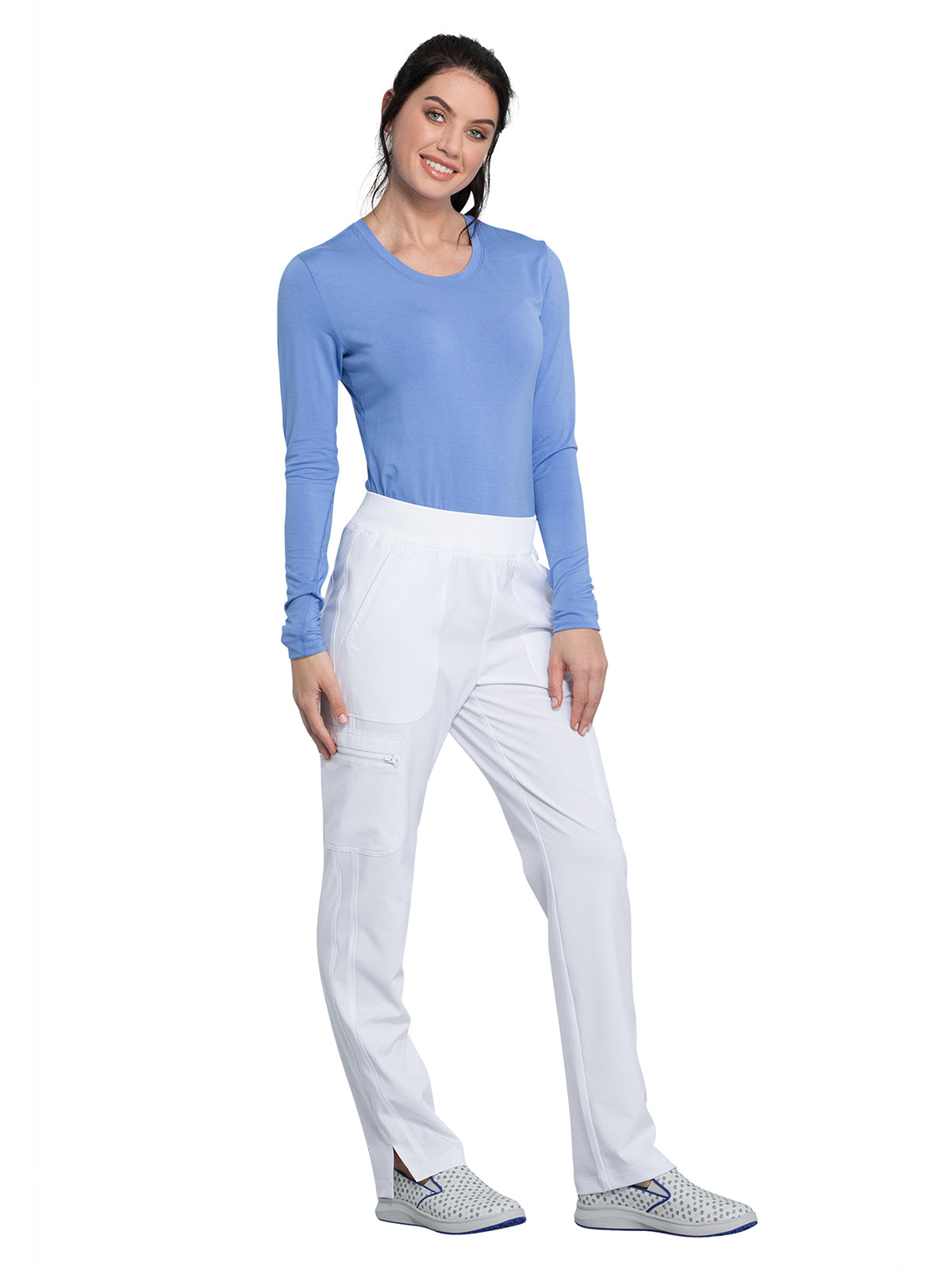 Women's Mid Rise Tapered Leg Pant - CK065A - White