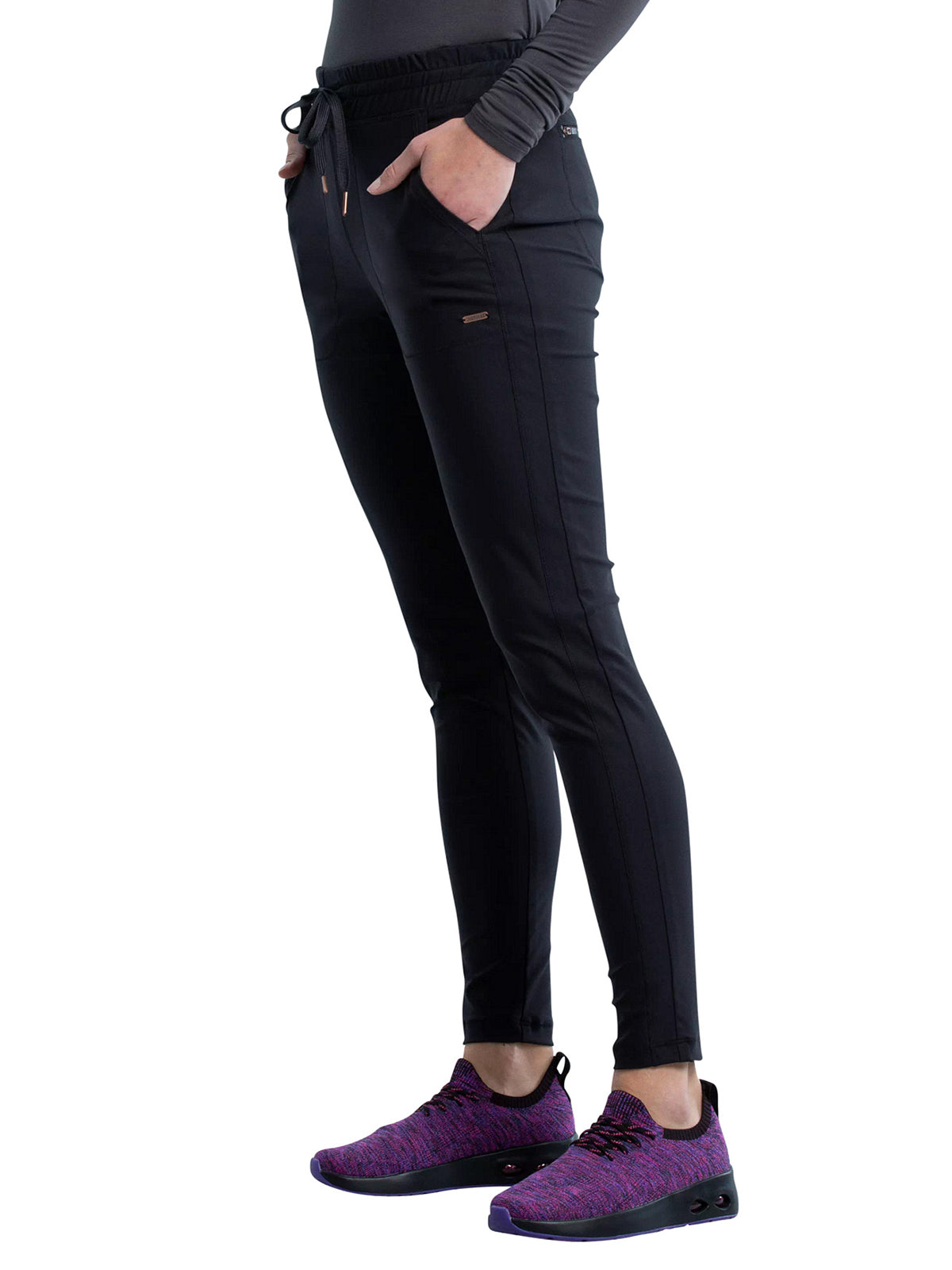 Women's 5 Pocket Tapered Leg Pant - CK095 - Black